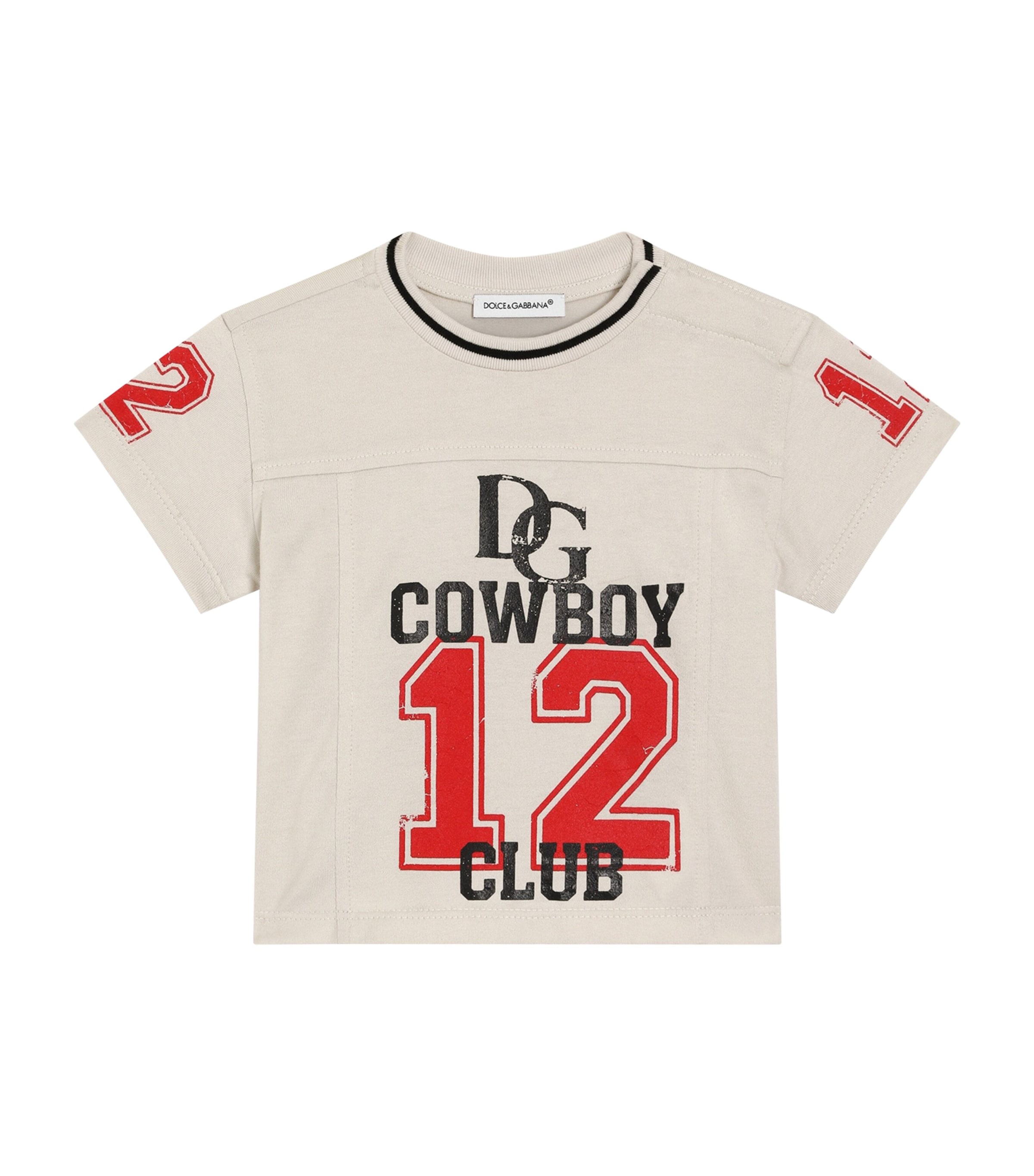 Dolce&Gabbana Kids Cotton Printed T-Shirt (3-30 Months) Ecru' Image 1
