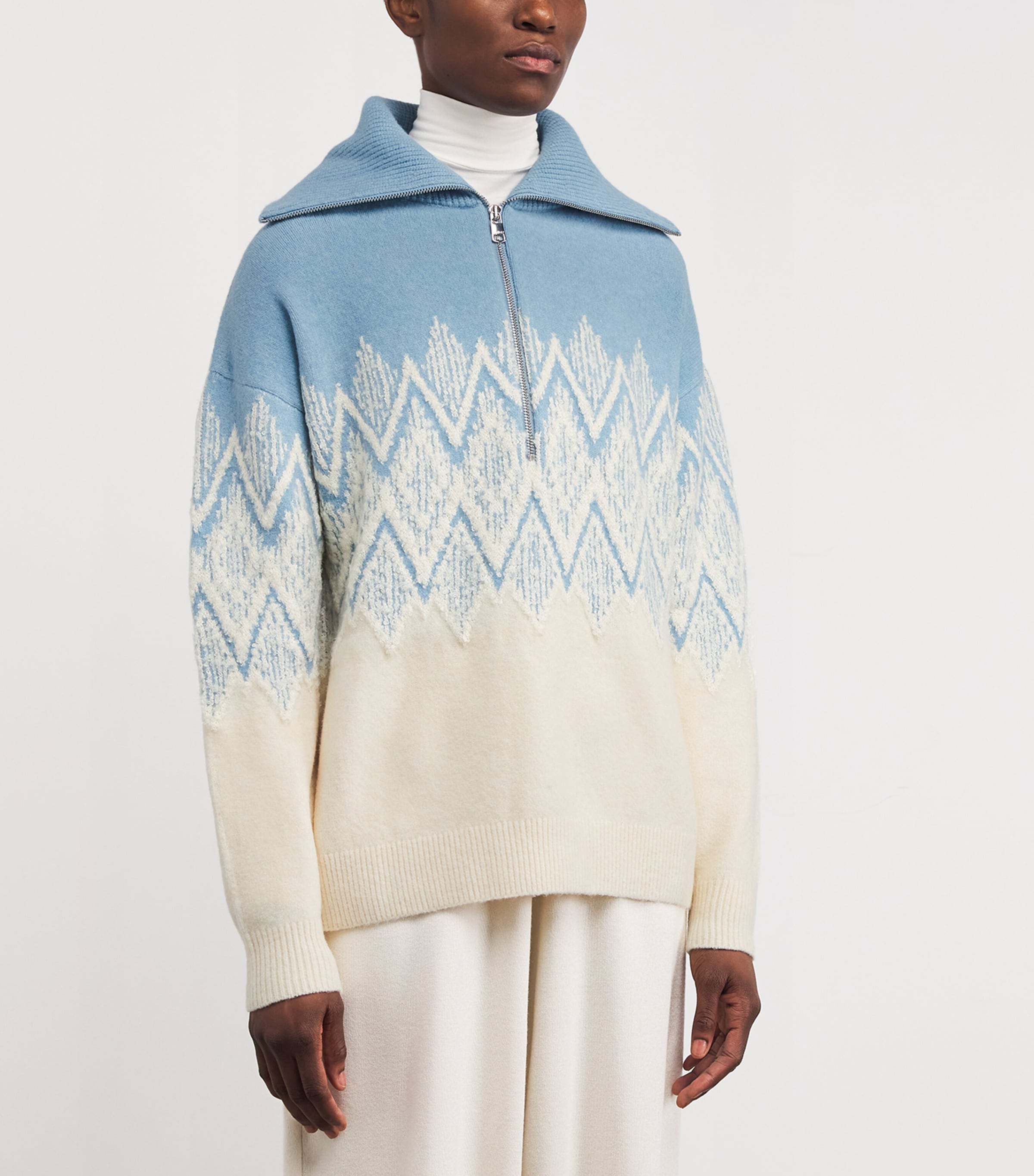 Quarter-Zip Hedda Sweater ASHLEY BLUE Image 3