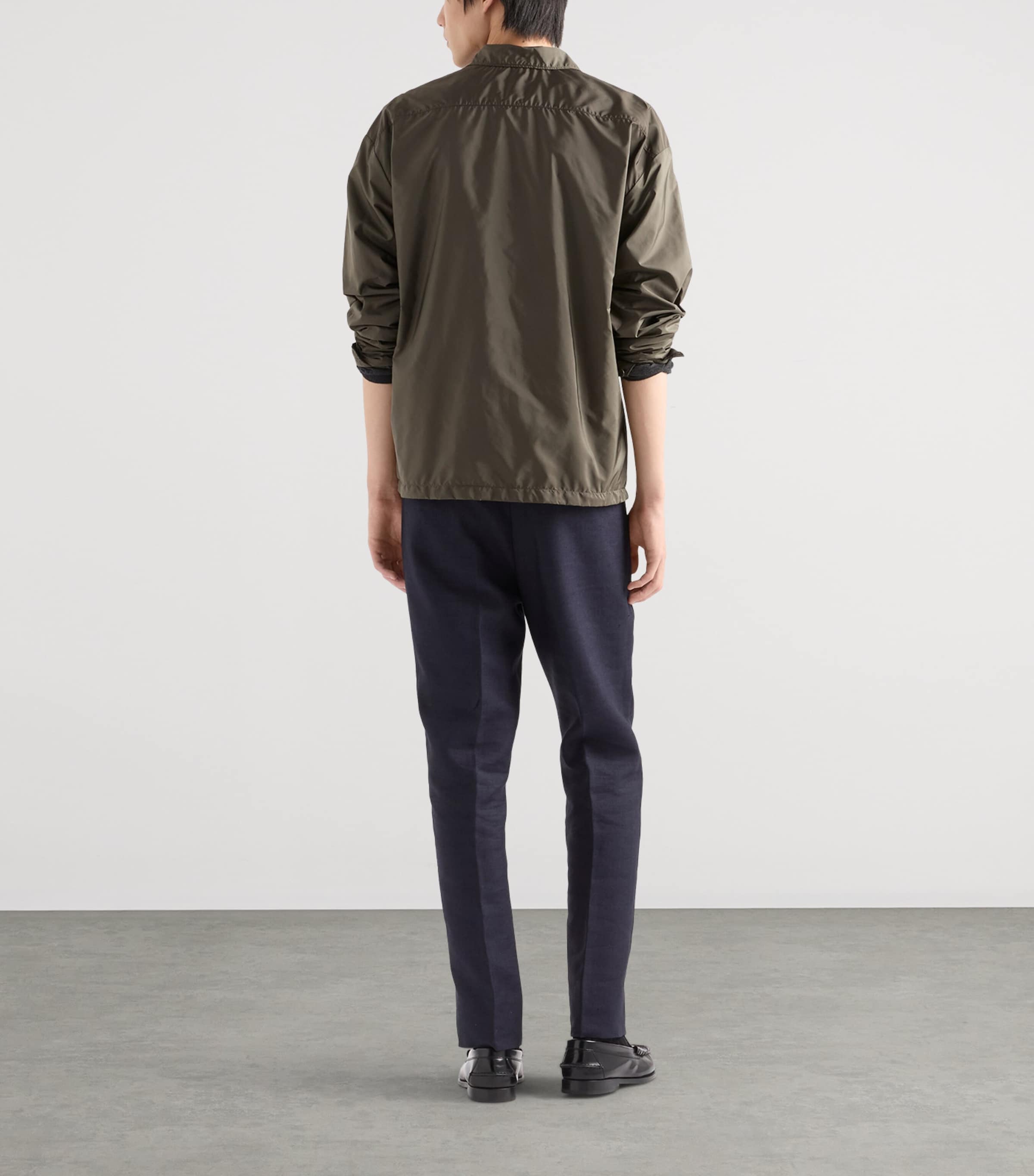 Prada Mens Re-Nylon Zipped Shirt Green Image 4