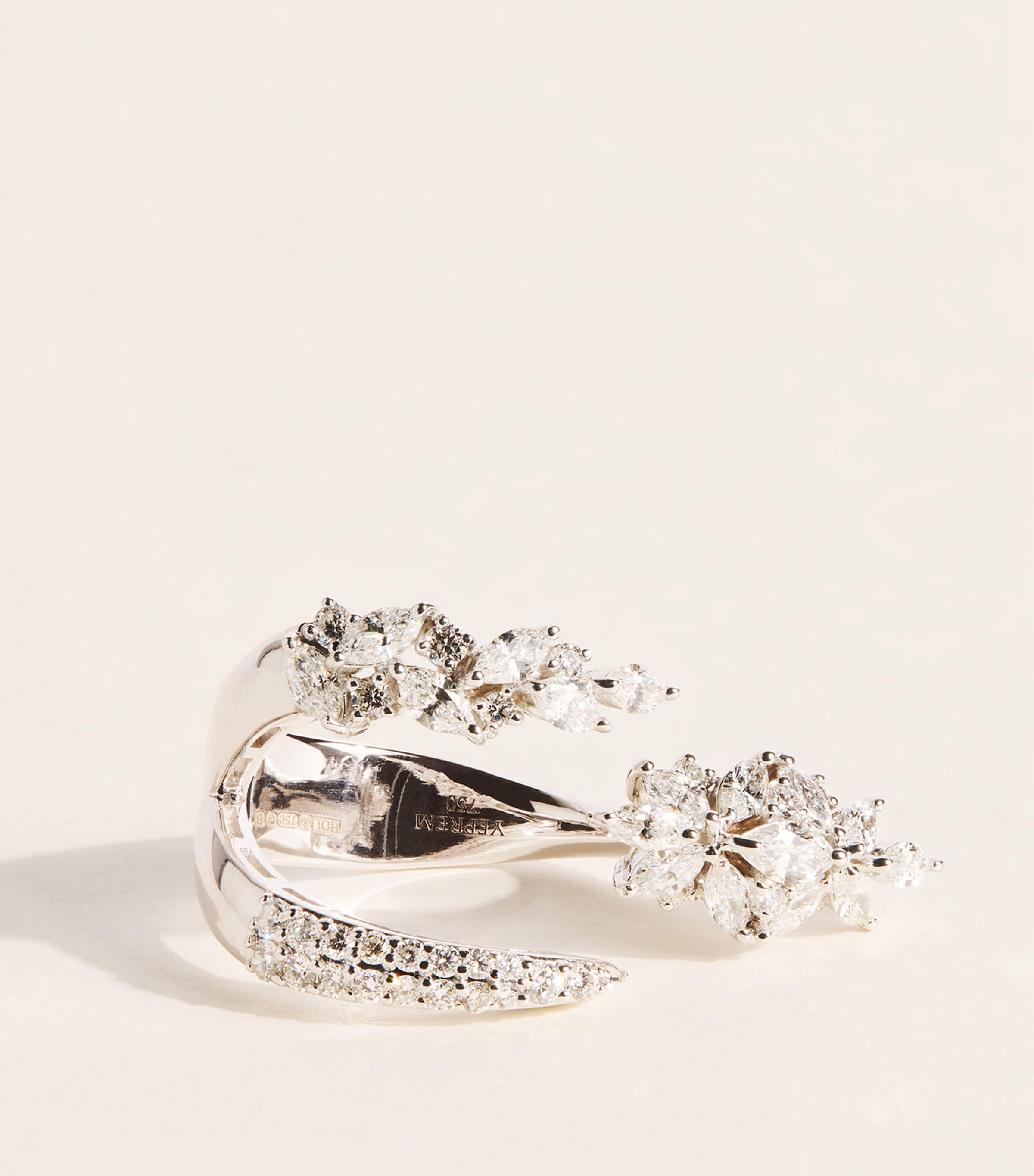 Yeprem White Gold and Diamond Y-Not Stackable Ring White Gold Image 1