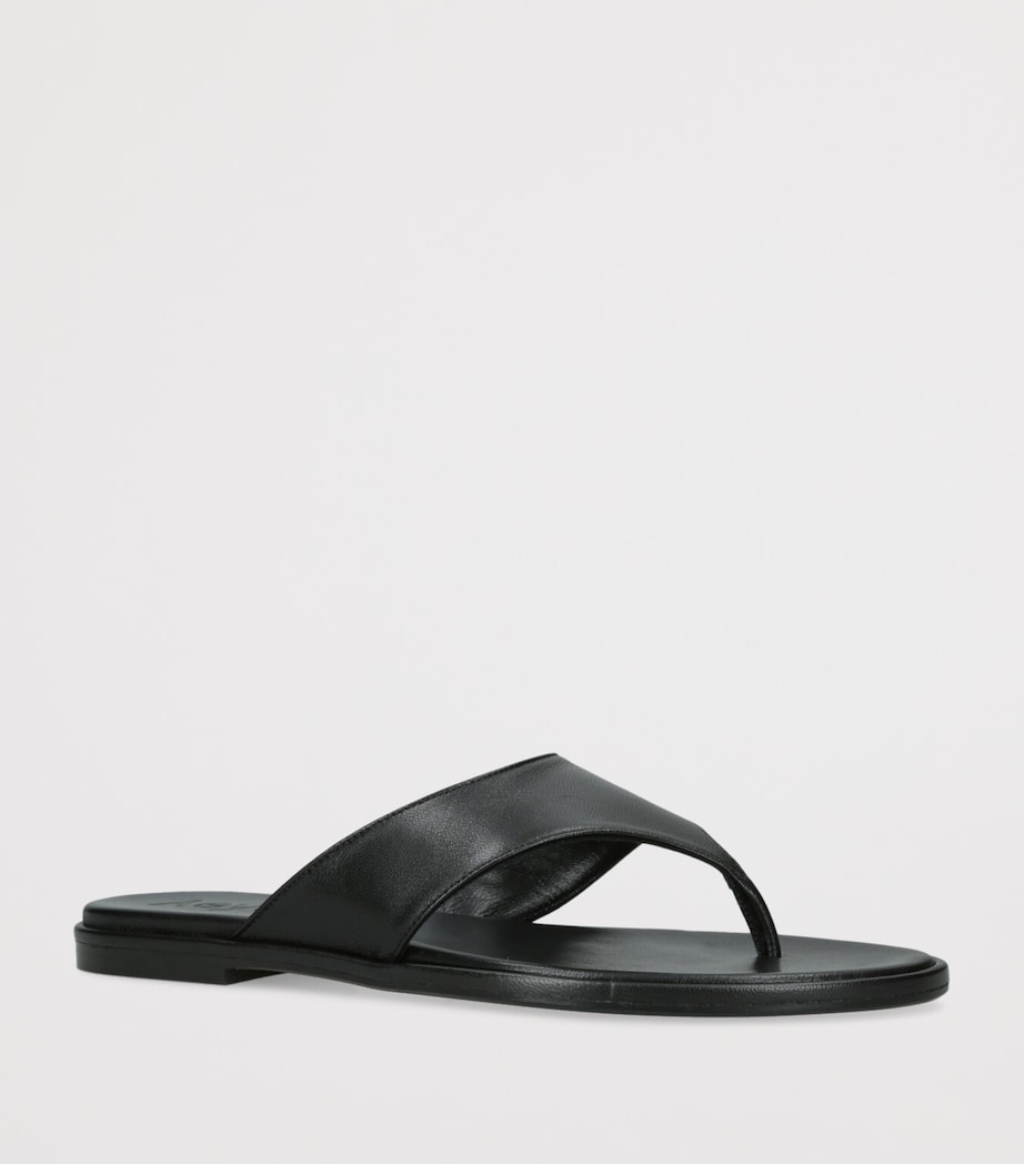 Leather Amaya Flip Flops BLACK Image 3