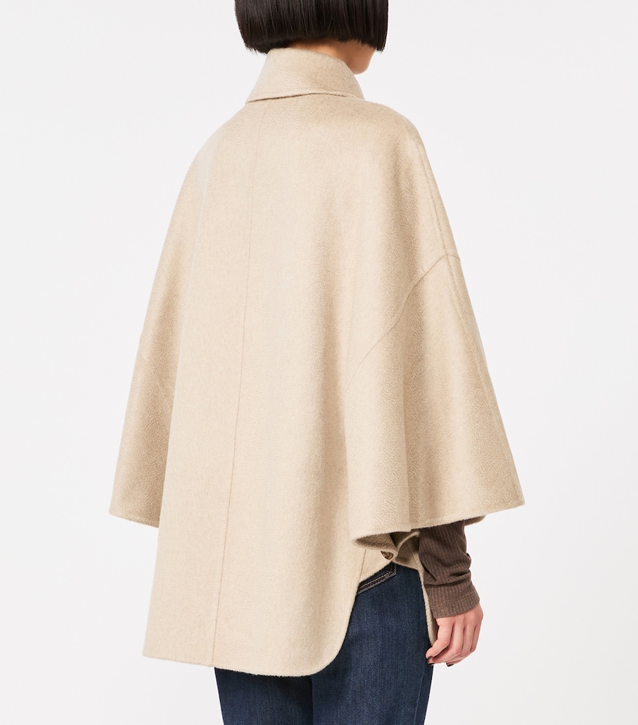Max Mara Womens Cashmere Double-Breasted Cape Sand Image 4