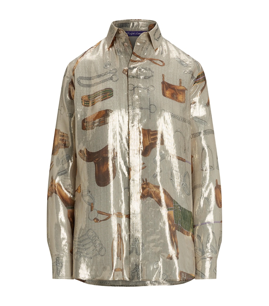 Lamé Equestrian Print Evelina Shirt PALLADIUM MULTI Image 1