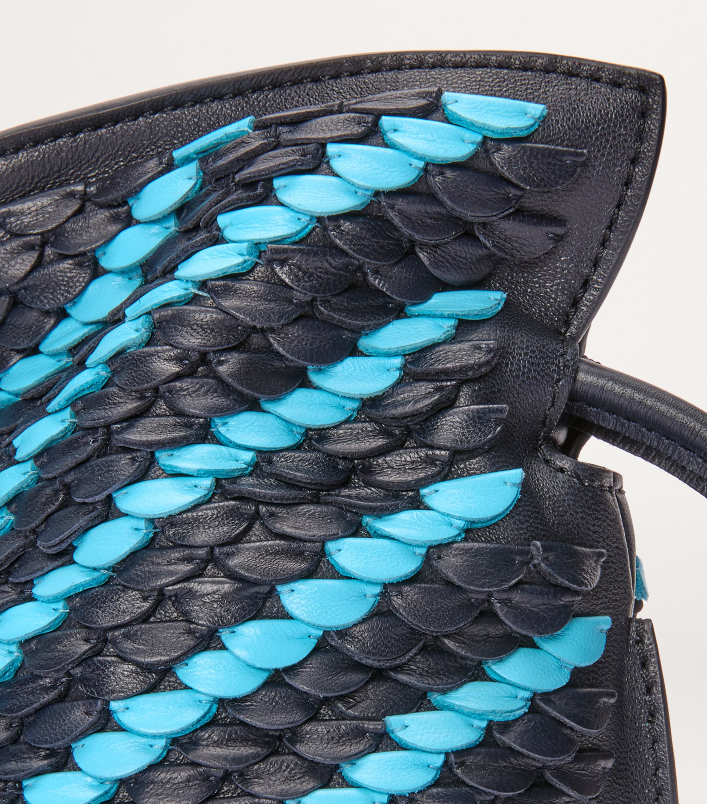 Mini Leather Scales Flamenco Clutch DARK INK/SKY BLUE Image 6