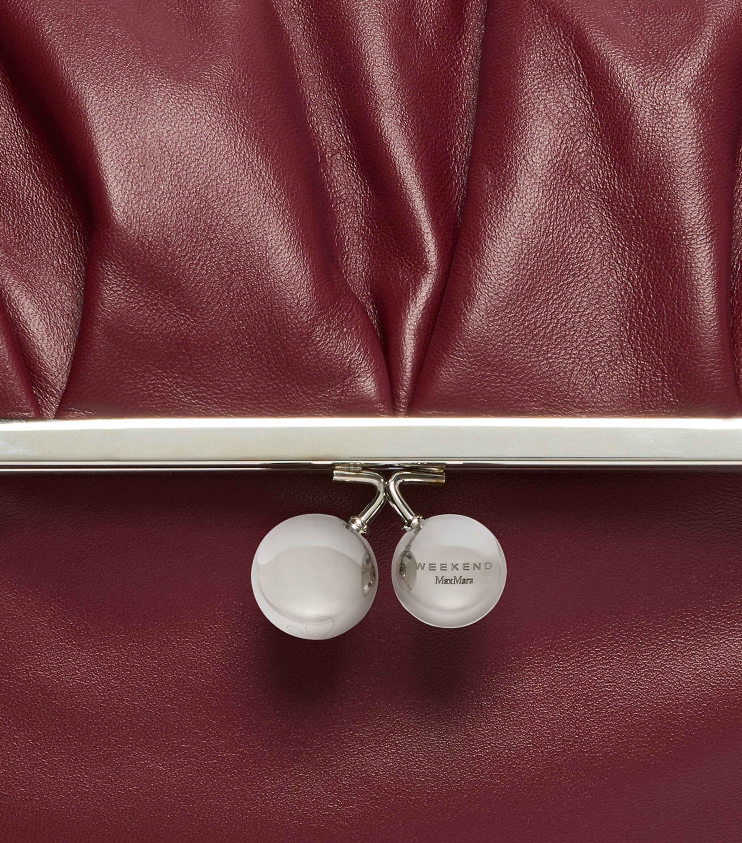 Weekend Max Mara Leather Pasticcino Clutch Bag Ruby Image 7