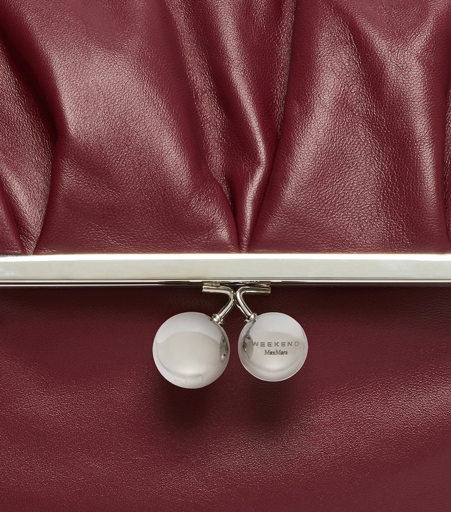 Weekend Max Mara Leather Pasticcino Clutch Bag Ruby Image 7