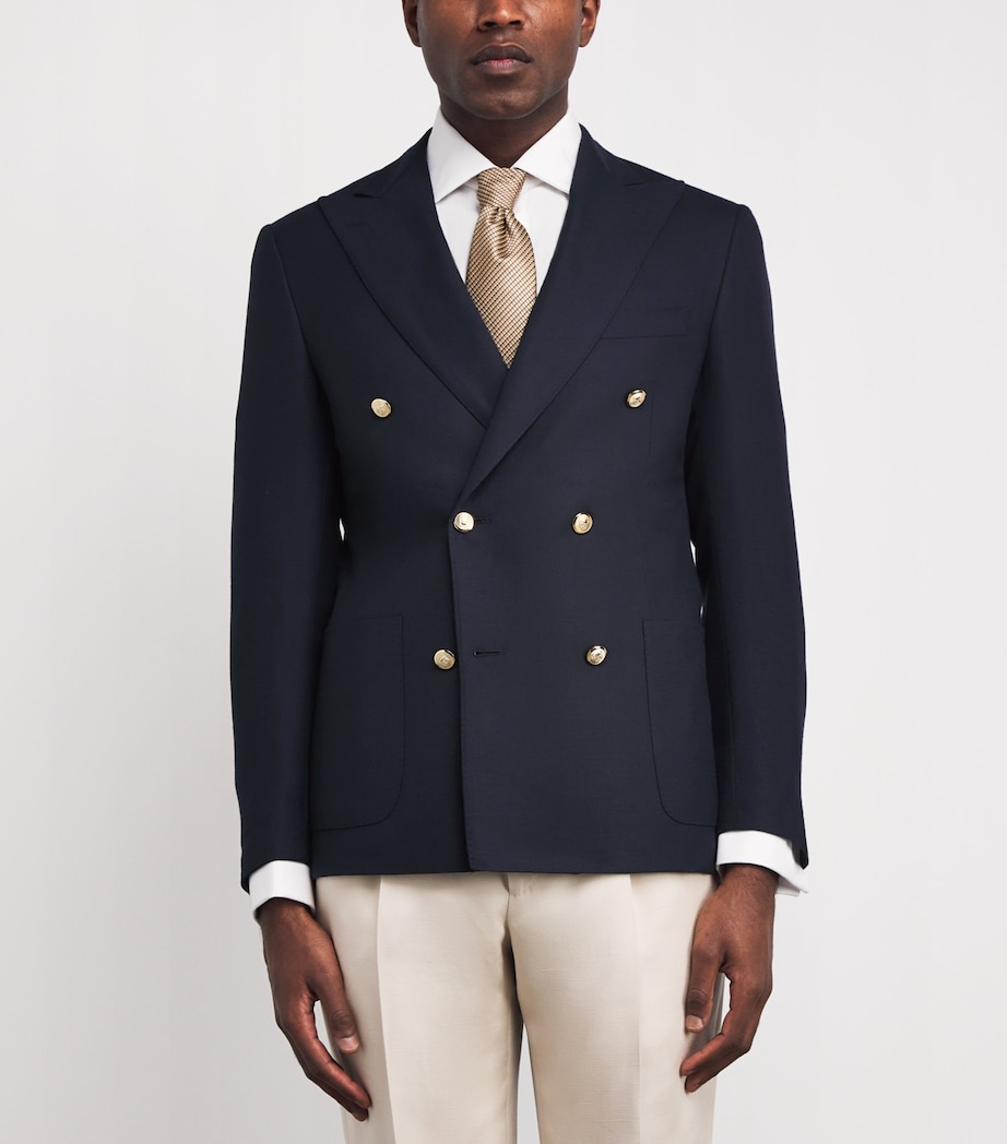 Virgin Wool Double-Breasted Blazer 001 NAVY BLUE Image 3