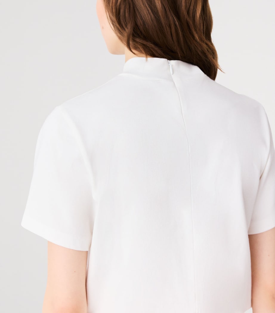Maje Womens Funnel-Neck Zipped T-Shirt White Image 8