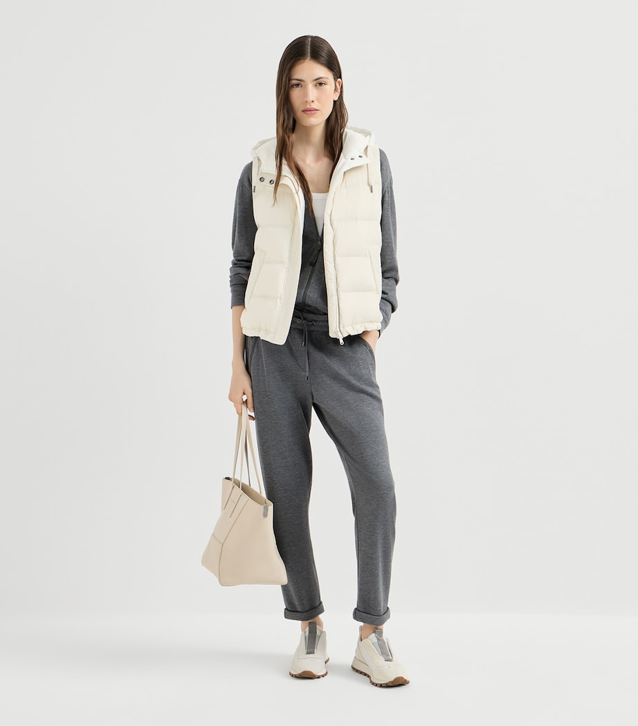 Brunello Cucinelli Womens Cotton-Silk Drawstring Trousers Image 3