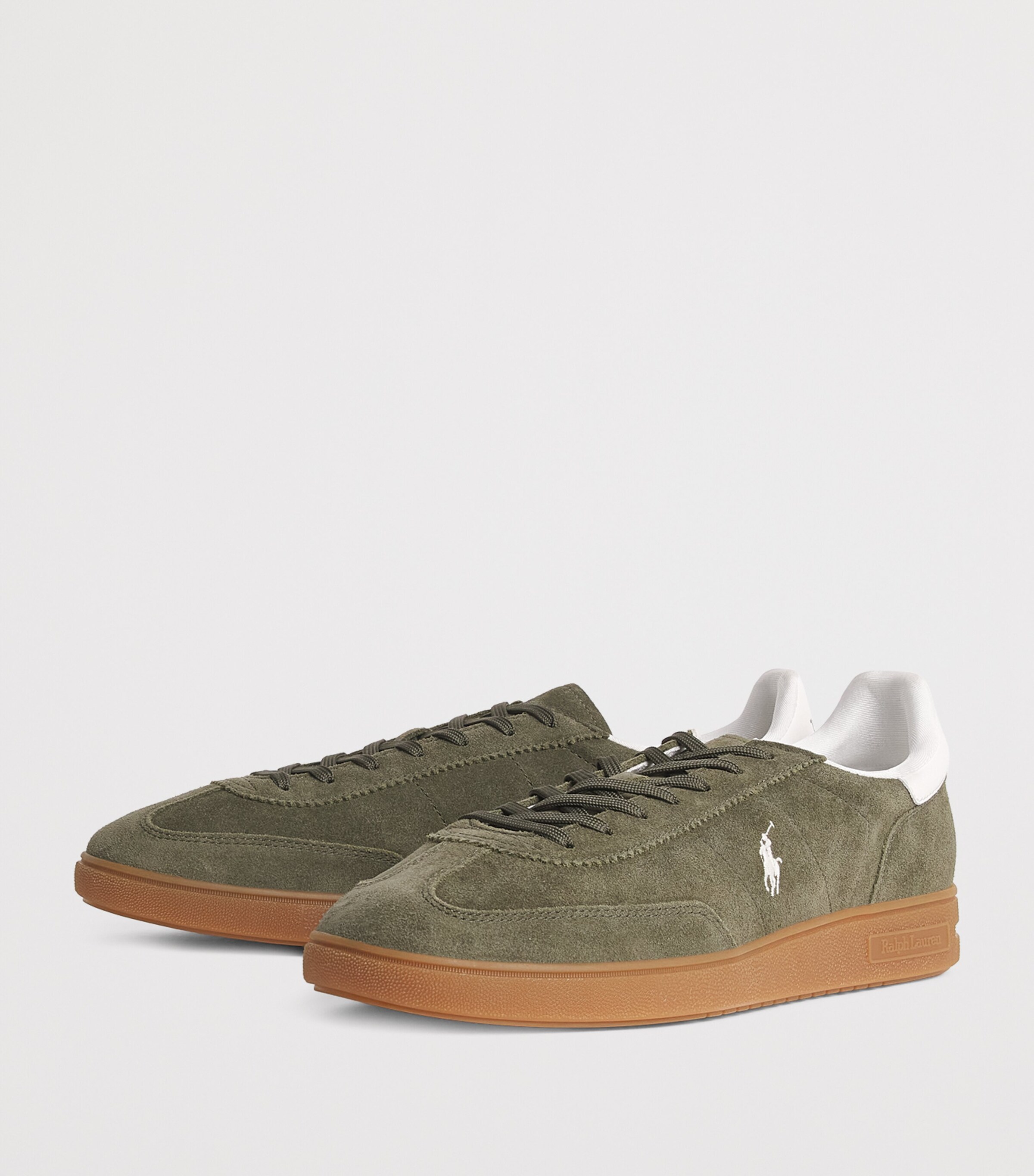 Polo Ralph Lauren Suede Bedford Sneakers Armadillo/dckwsh Wht Image 3