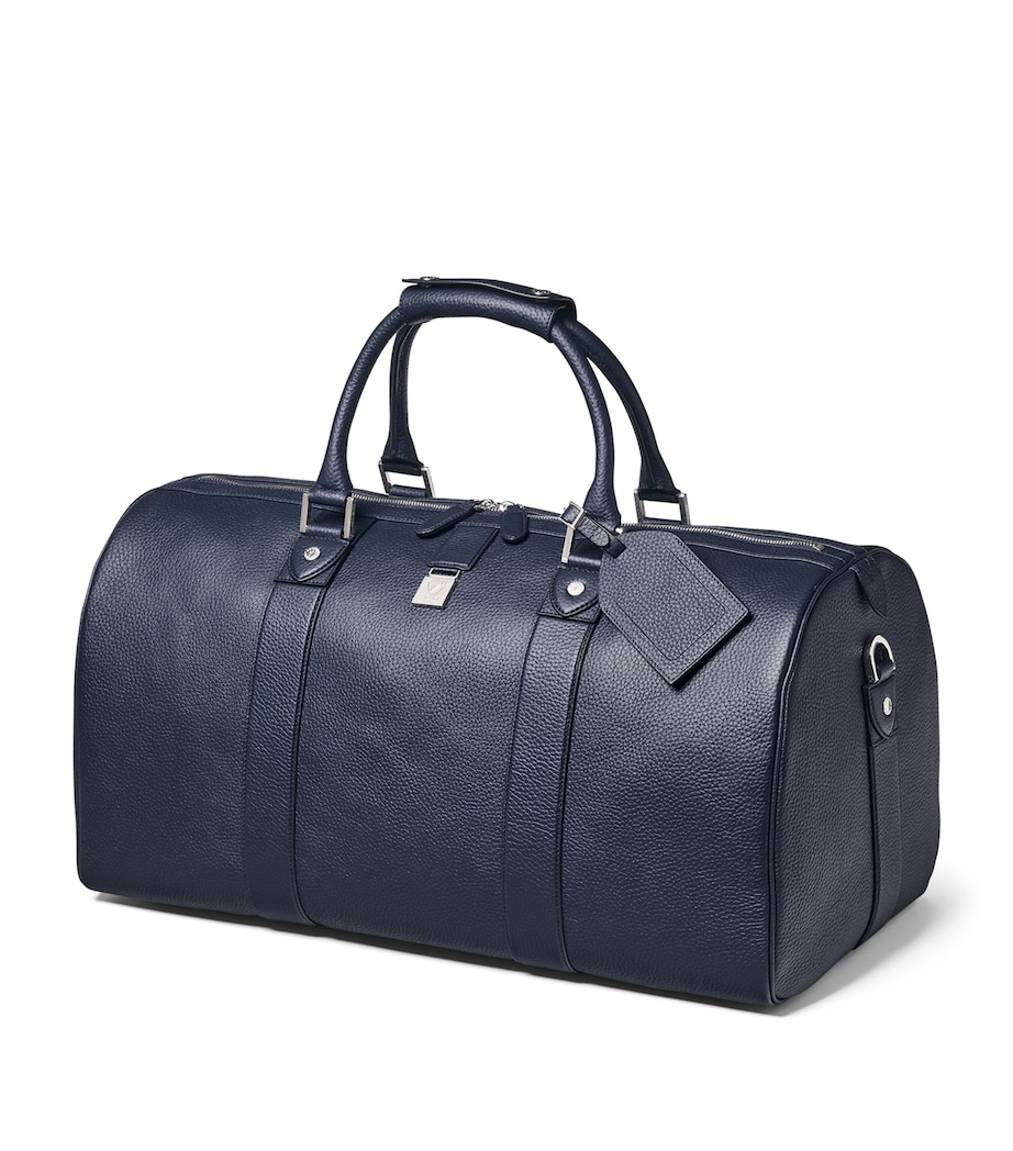 Leather Boston Holdall NAVY Image 3