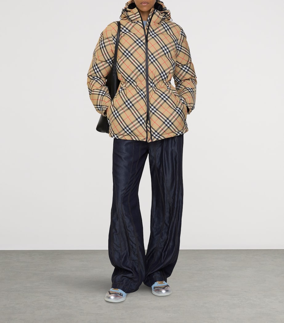 Quilted Check Puffer Jacket SAND IP CHECK Image 2