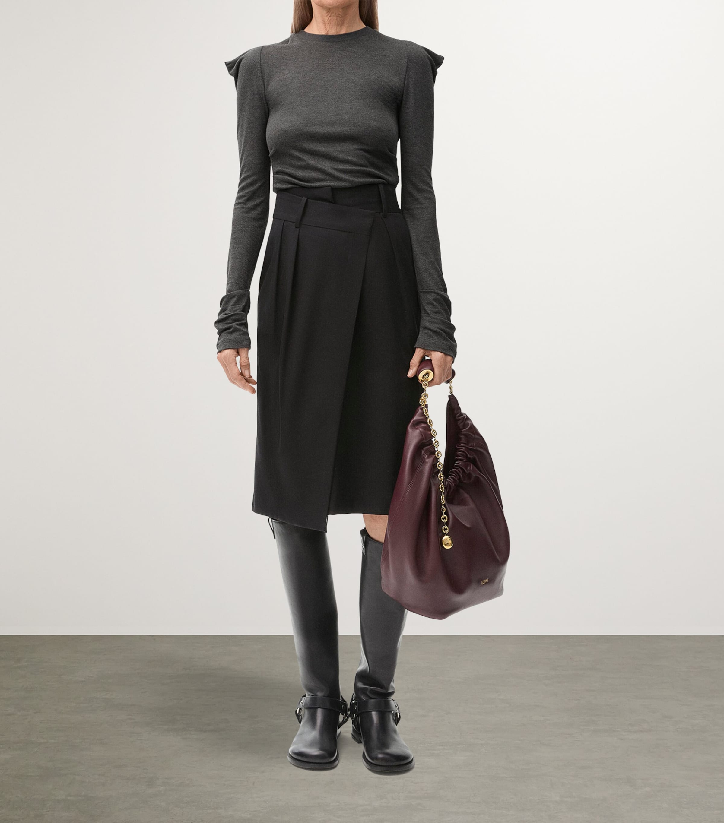 LOEWE Cotton-Silk Gabardine Wrap Skirt | Harrods US