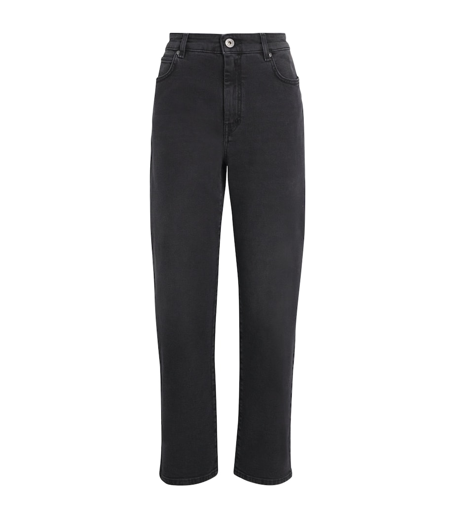 High-Rise Straight Jeans BLACK Image 1