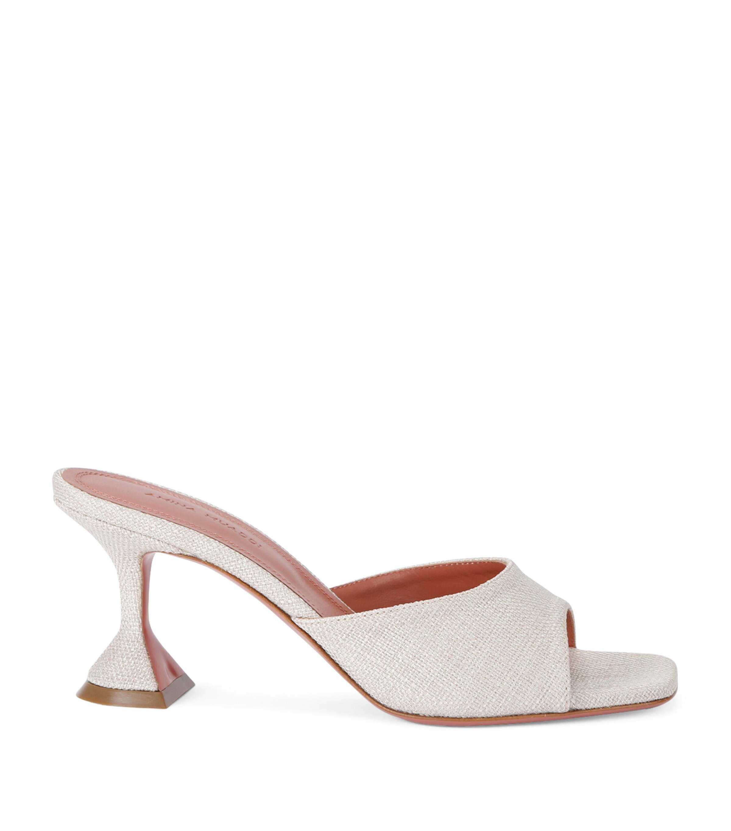 Amina Muaddi Woman Sandals Beige Size 8 Textile Fibers In Beige