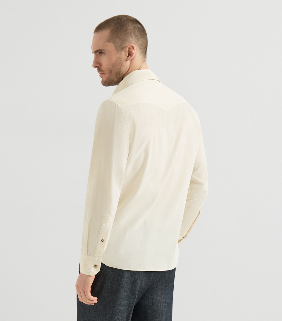 Brunello Cucinelli Mens Cotton Western Shirt Image 3