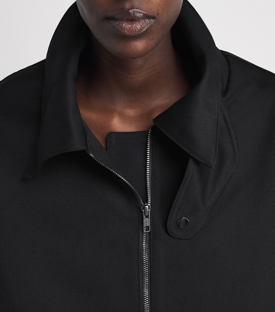 Birrot Womens Oversized Funnel-Neck Bomber Jacket Black Image 3