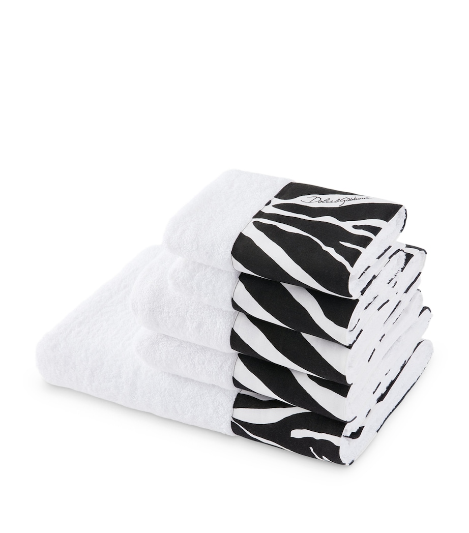 Set of 5 Cotton Zebra Bath Towels UZ004 ZEBRA Image 1