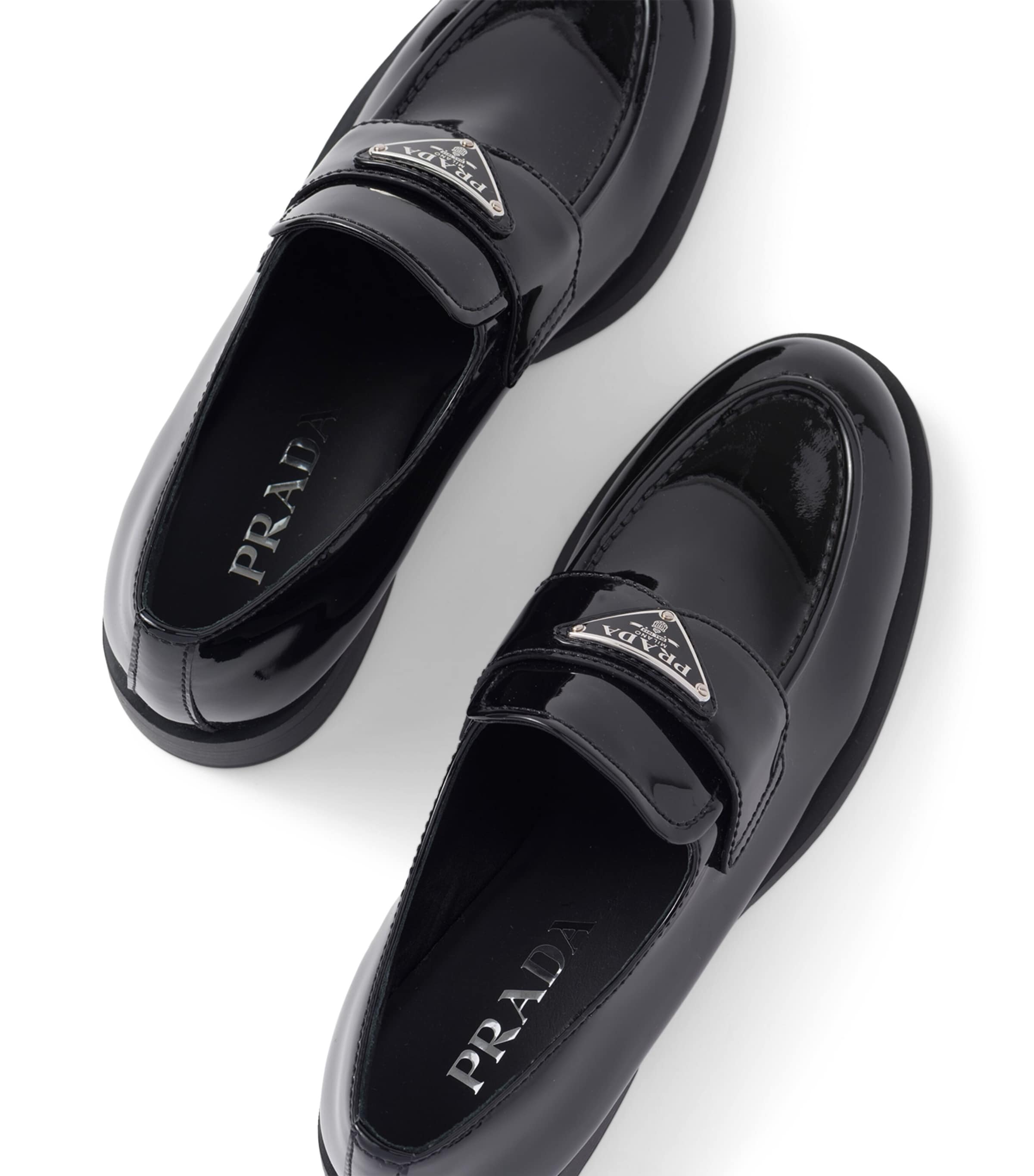Prada Patent Leather Loafers | Harrods UK
