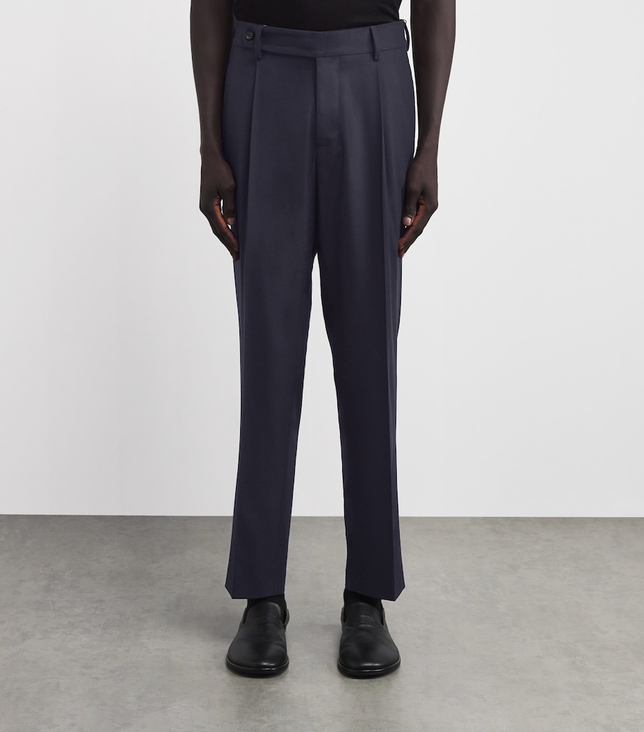 Wool-Blend Suit Trousers 4503 BLK BLU PTTN Image 3