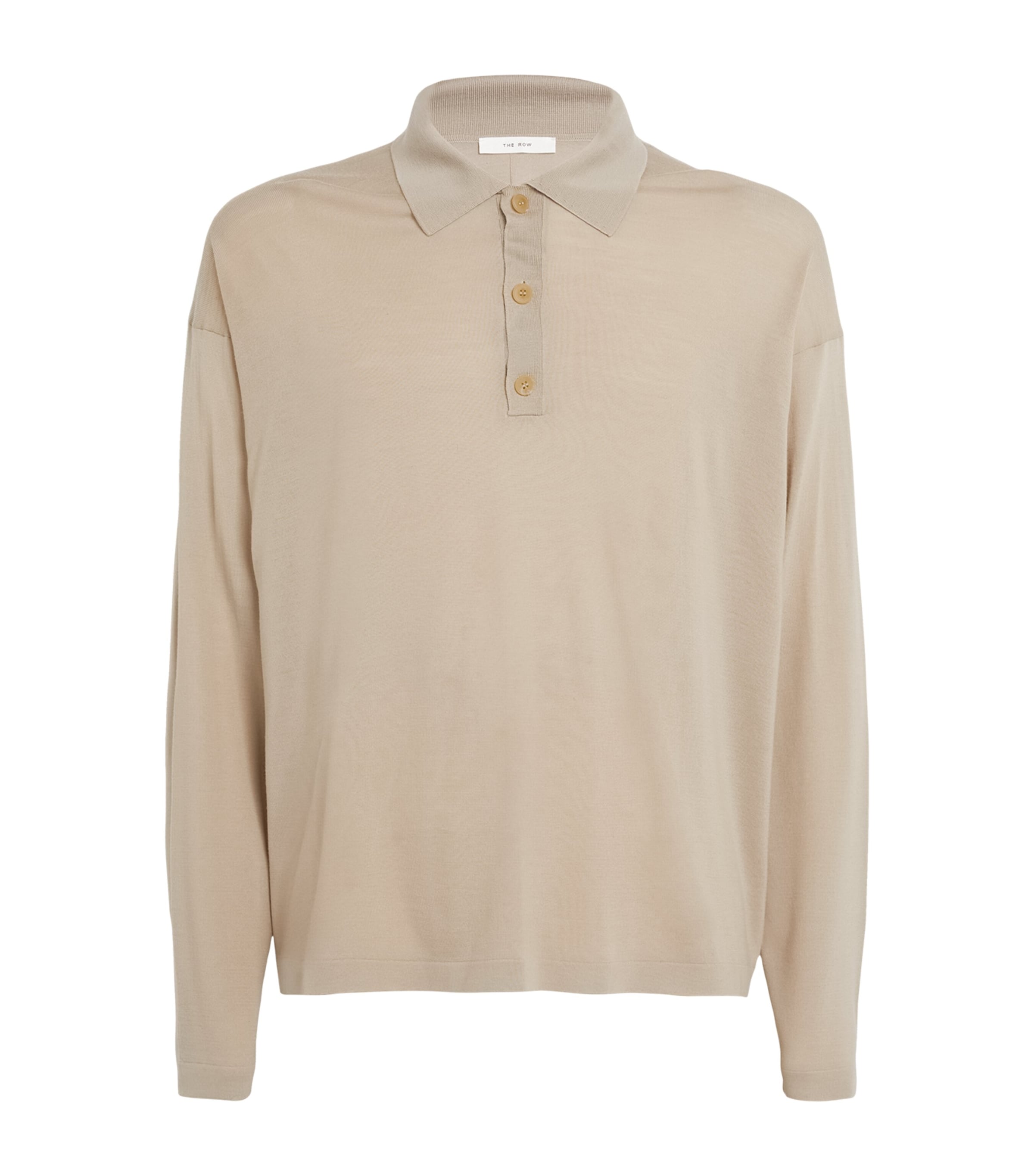 The Row Djon Wool Polo Shirt In Beige