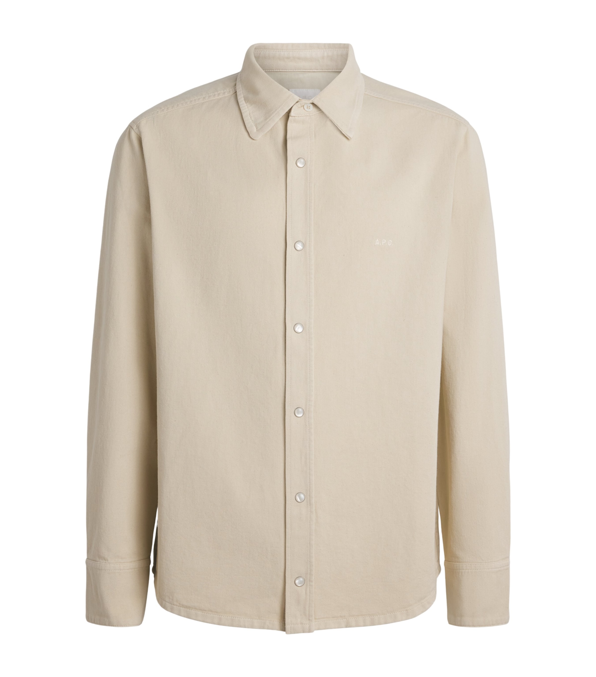 A.P.C. Mens Cotton Logo Shirt Aae Mastic Image 1