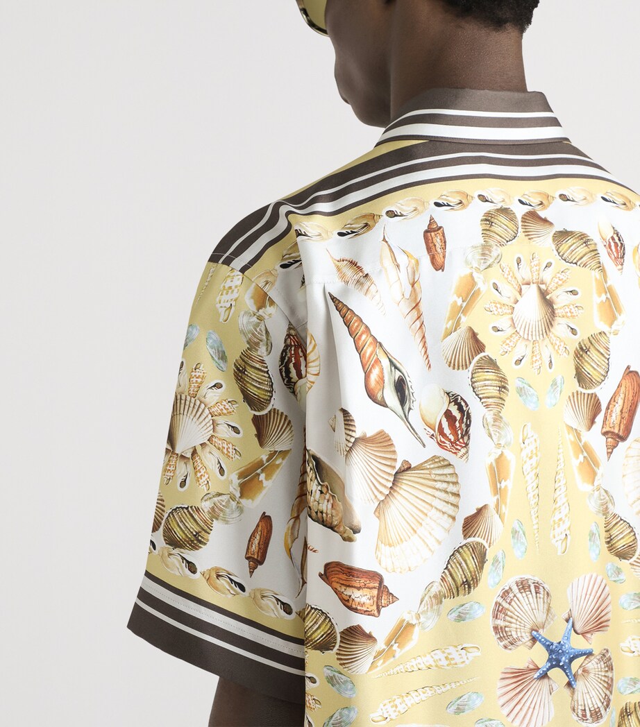 Dolce&Gabbana Mens Silk Twill Printed Shirt Conchigli Image 5