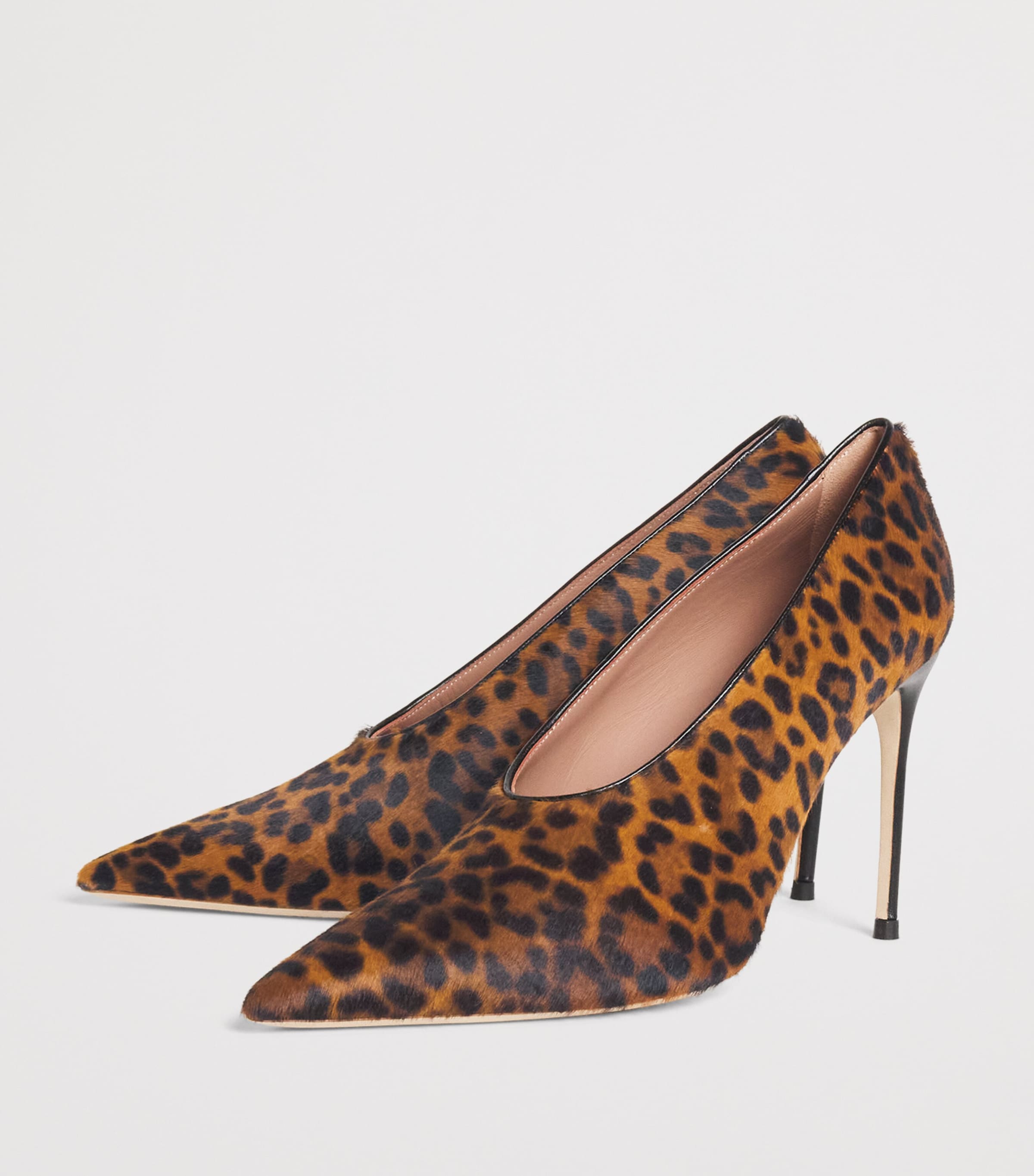 Leopard Calf Hair Tippi Pumps 90 BROWN Image 4