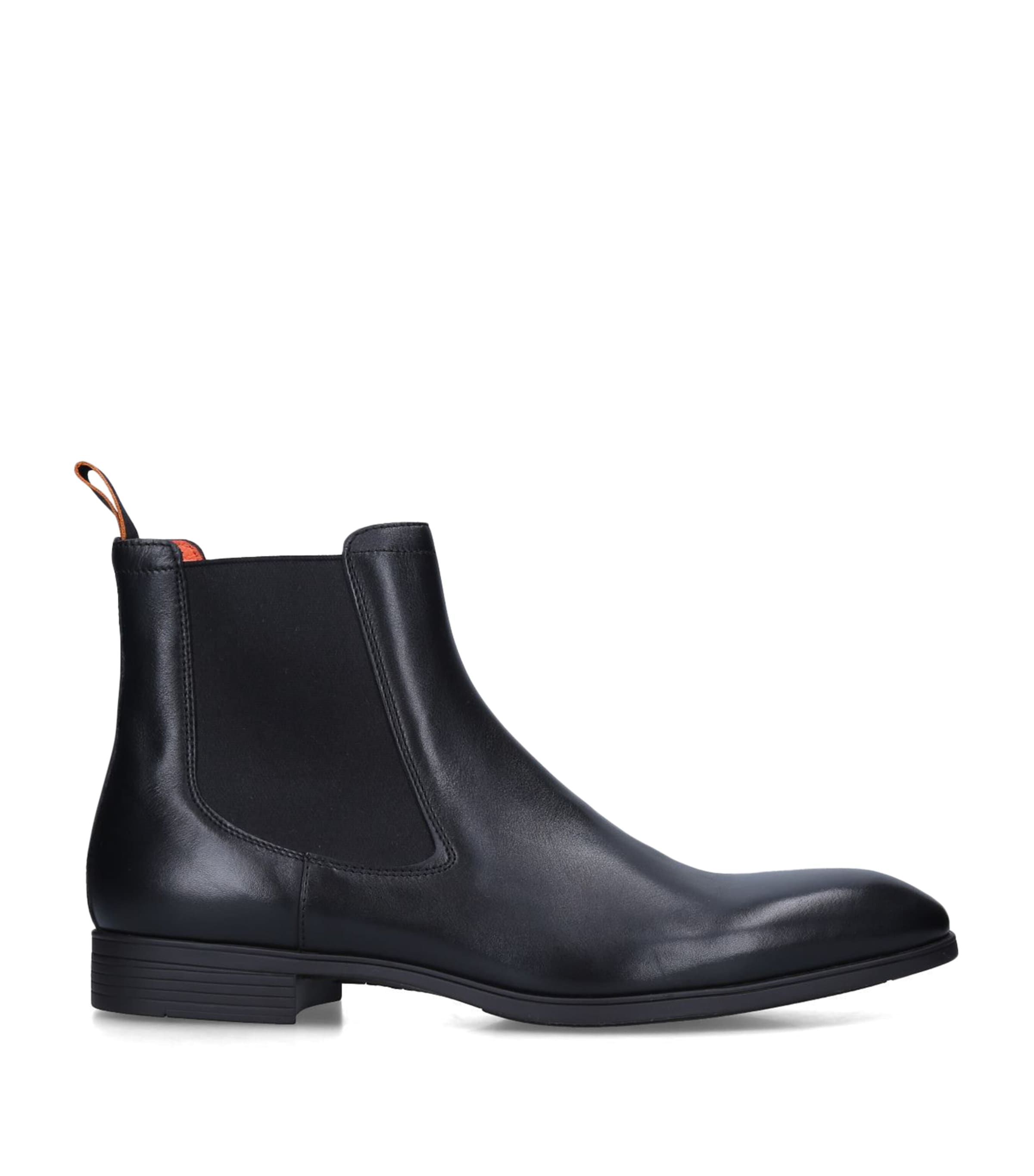Santoni Leather Simon Chelsea Boots Black Image 3
