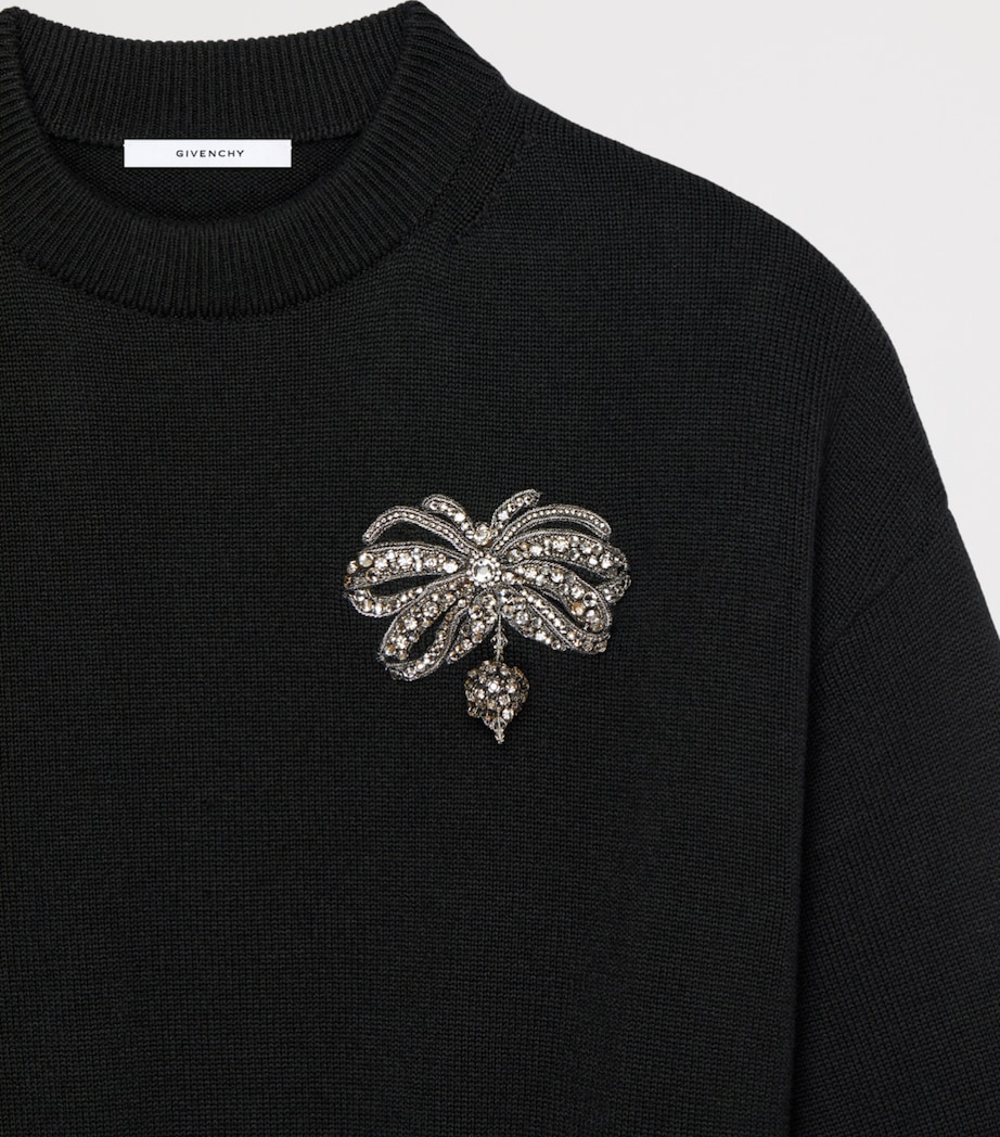 Givenchy Womens Wool-Cotton Embellished Sweater Image 4