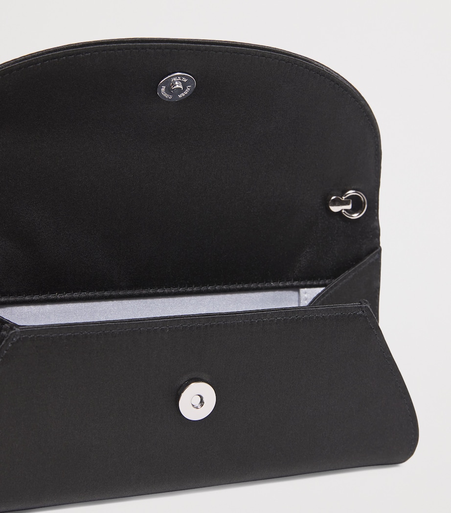 Satin Taylor Clutch Bag SBLAC BLACK Image 4