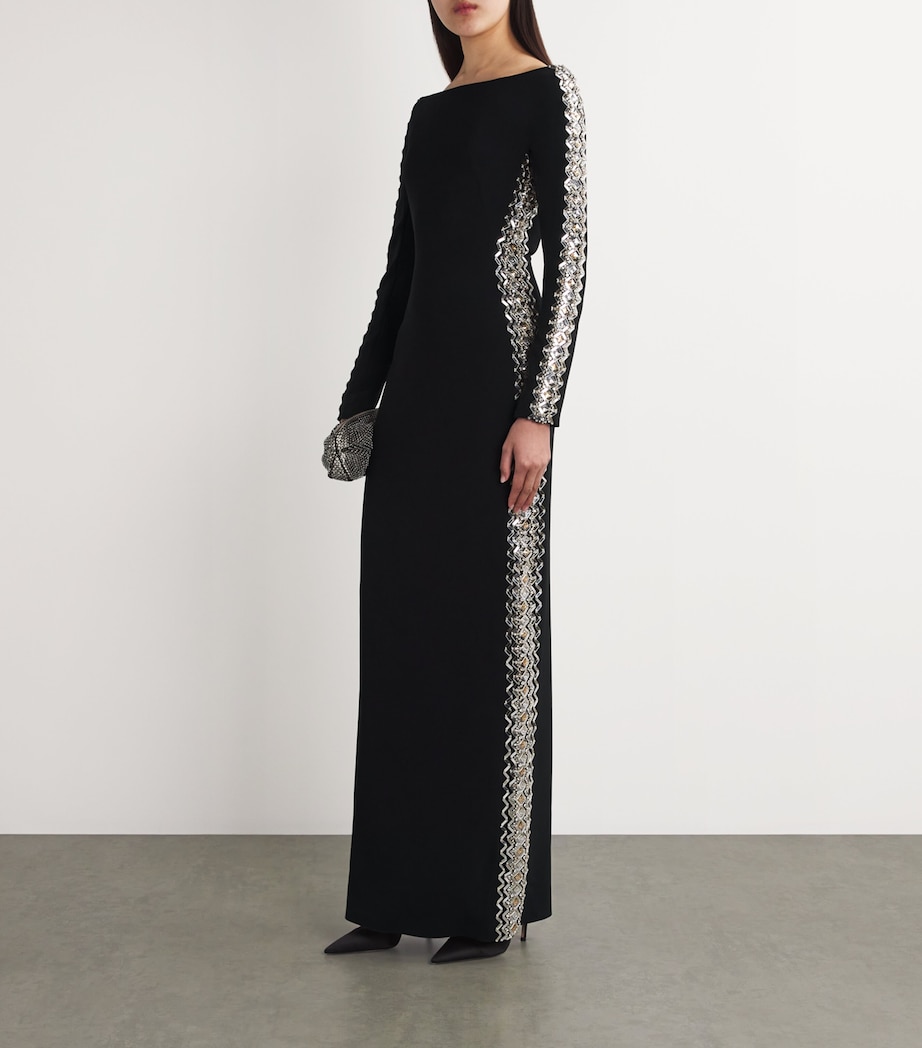 Jenny Packham Black Crepe Embellished Charisma Gown | Harrods US Jenny Packham Black Crepe Embellished Charisma Gown | Harrods US
