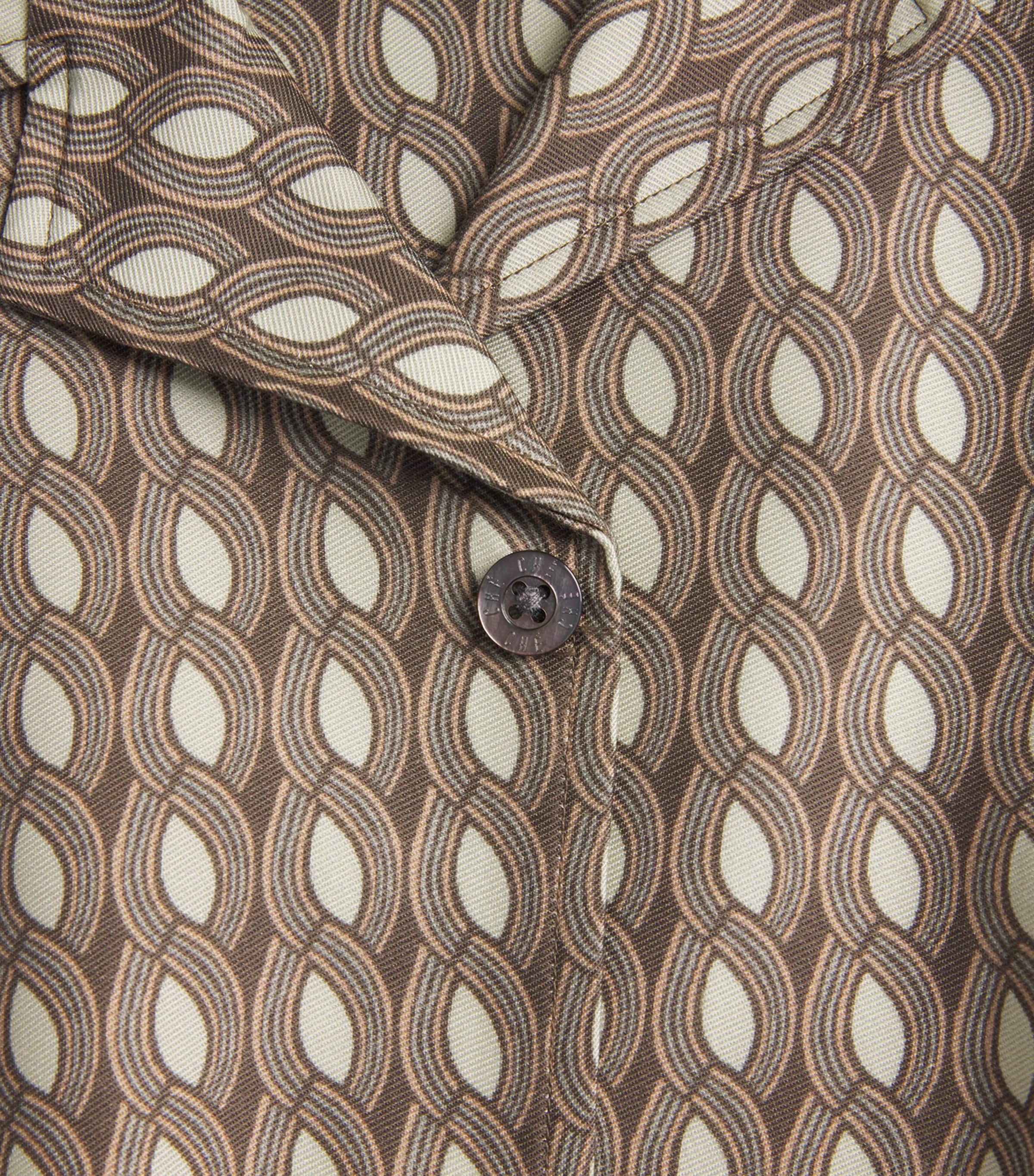 Tencel Moneto Print Shirt KHAKI-03 Image 5