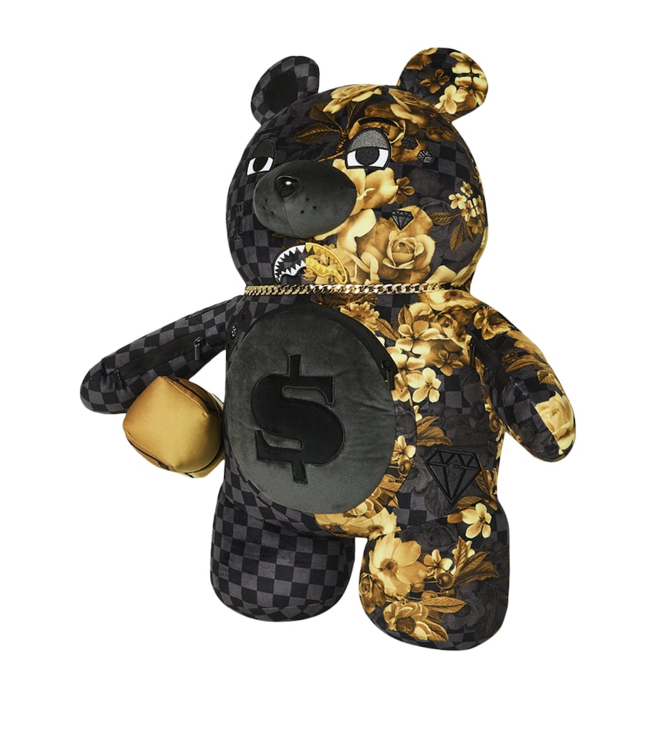 Sprayground Floral Remix Moneybear Backpack Gold Floral Remix Image 3