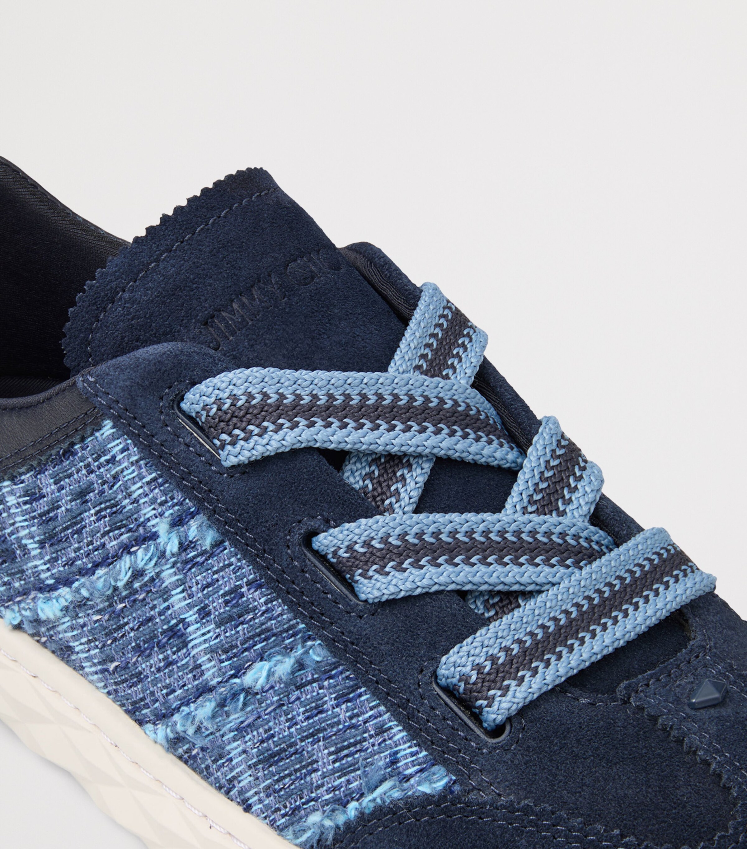 Jimmy Choo Diamond Light Flex Suede-Leather Sneakers V Marine/denim Image 8