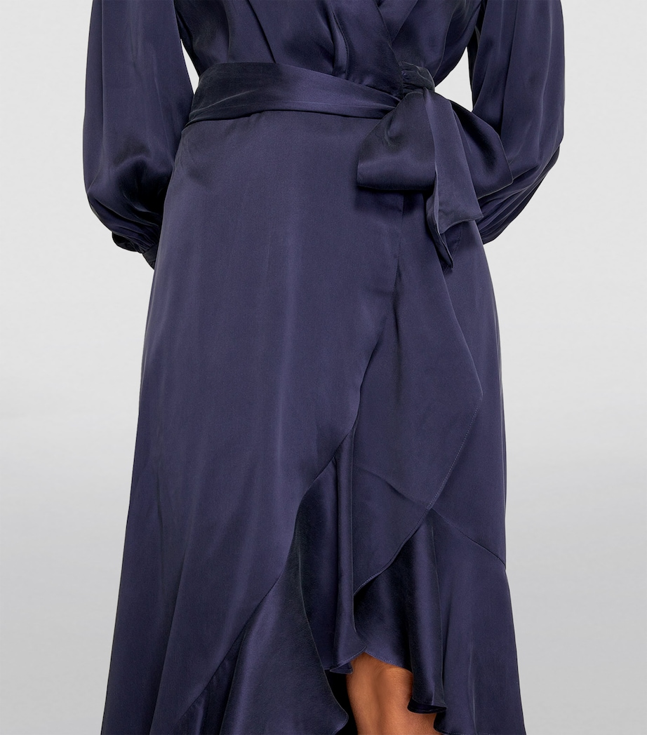 zimmermann silk navy dress ZIMMERMANN Silk Draped Mini Dress Navy