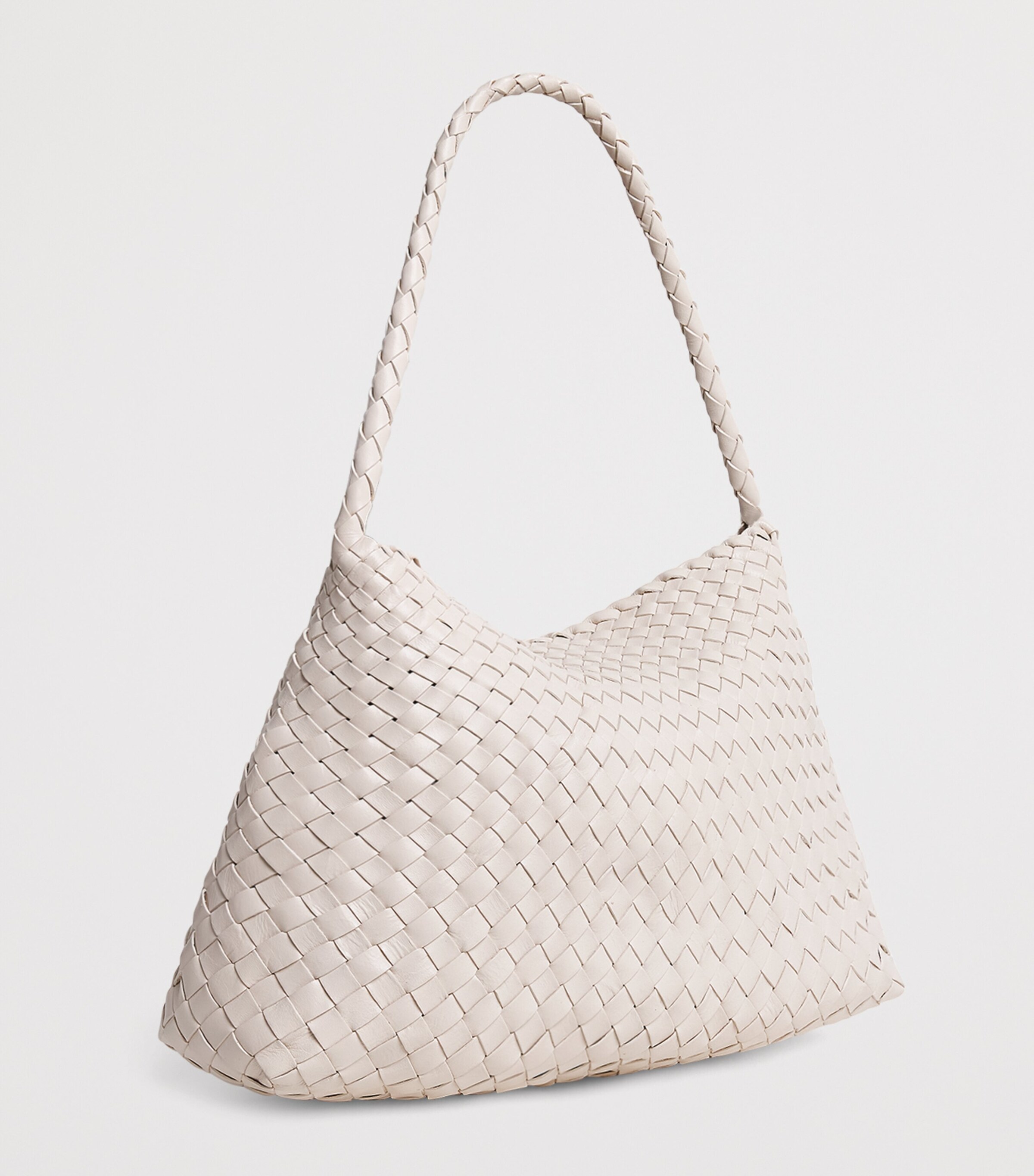 DRAGON DIFFUSION Leather Woven Santa Maria Shoulder Bag Sand Image 3