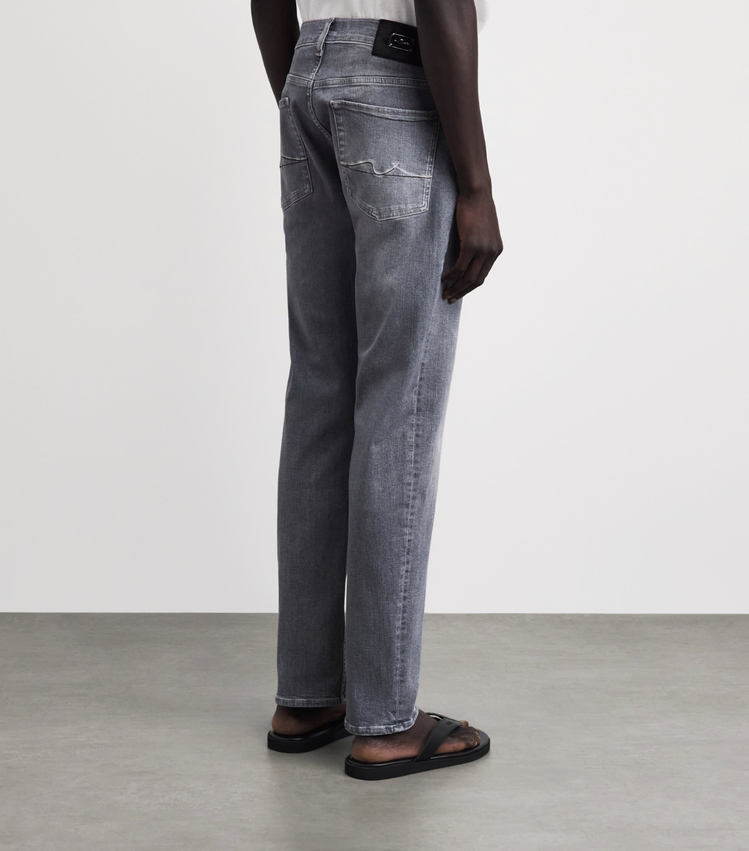 7 For All Mankind Mens Slimmy Jeans Grey Image 5