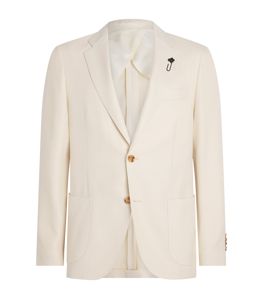 Wool-Cotton Patch Pocket Blazer 150 MILK Image 1