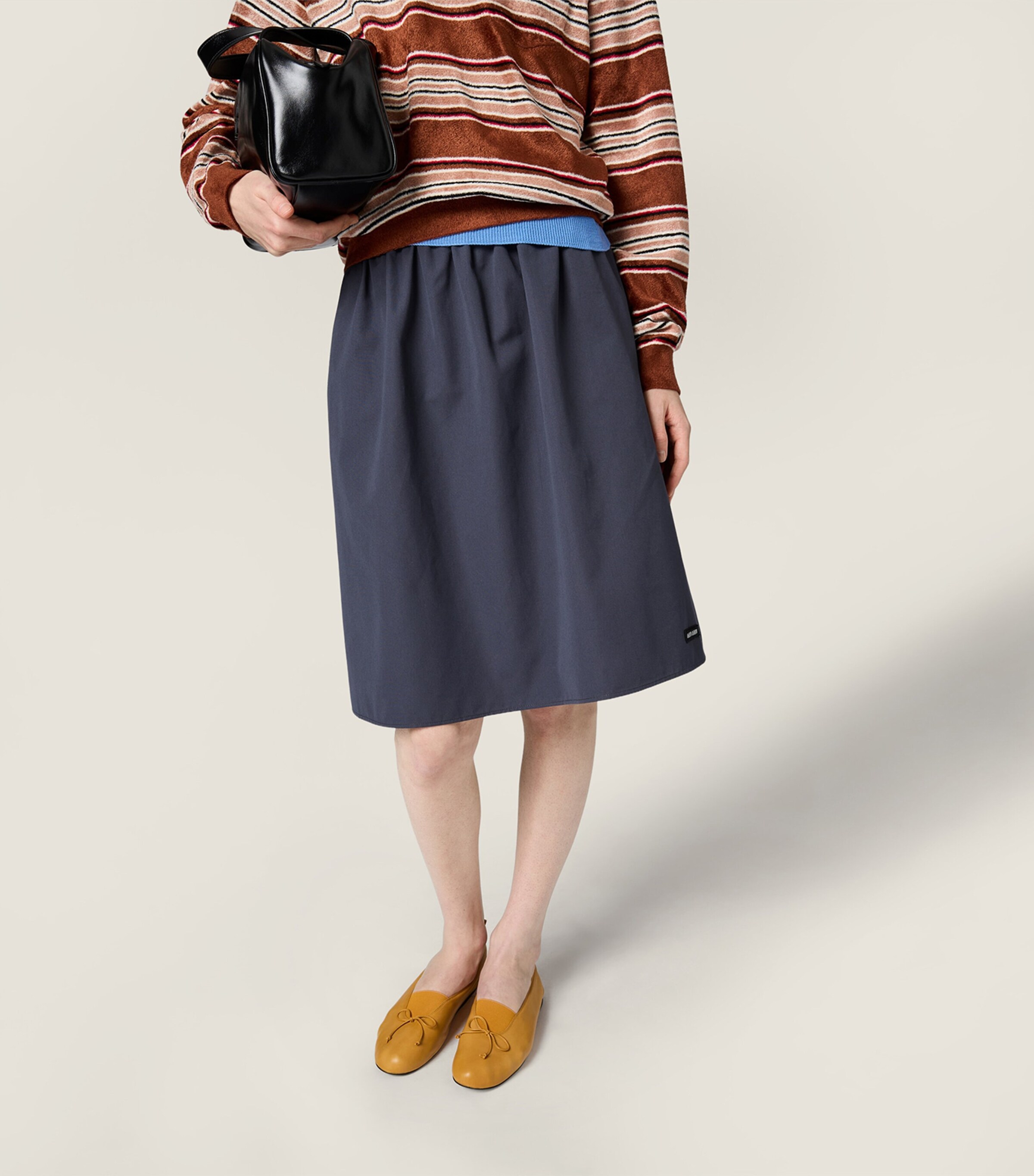 Miu Miu Womens Cotton Poplin Midi Skirt Image 5
