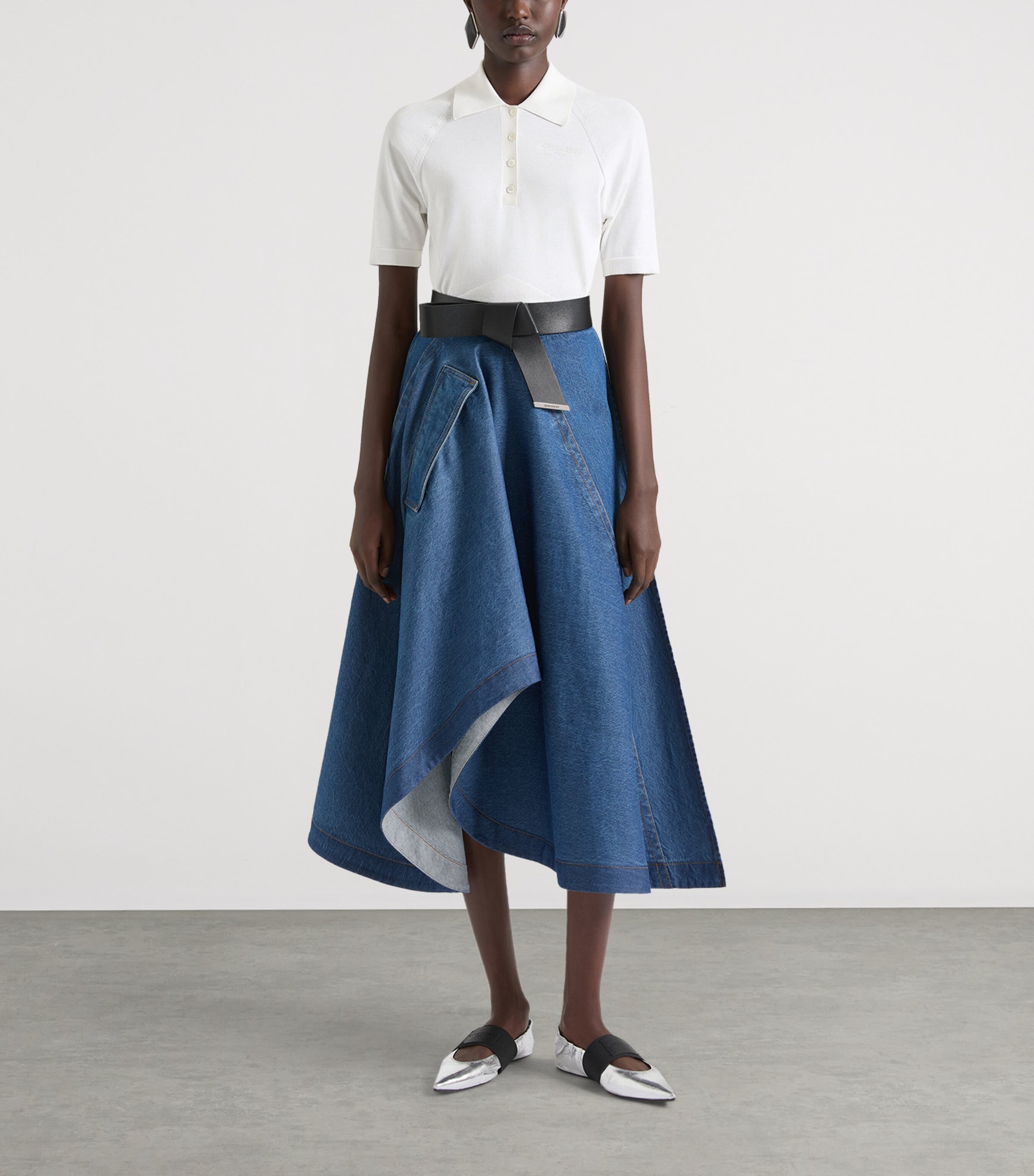 Givenchy Womens Asymmetric Denim Skirt Image 2