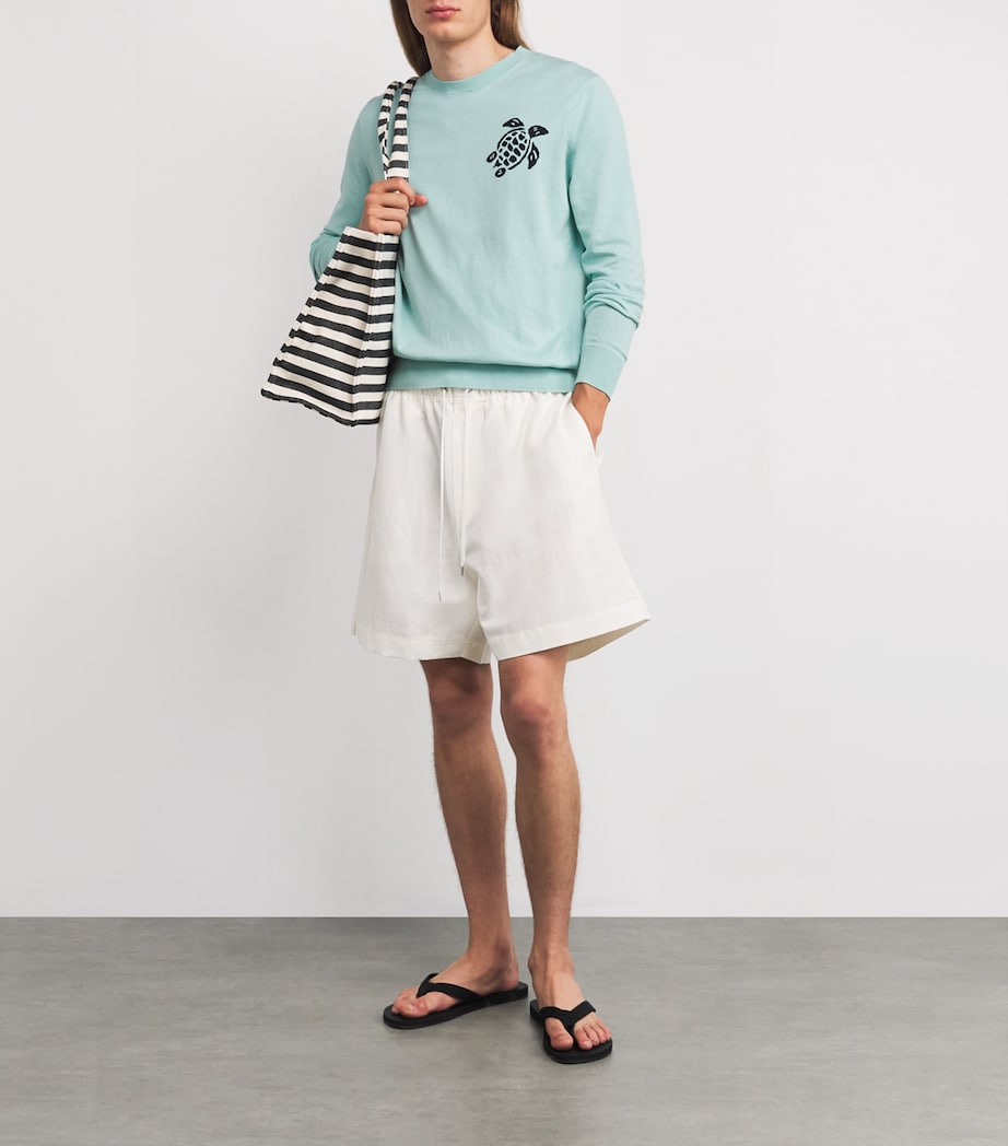 Cotton Turtle Jacquard Sweater 315-PACIFIC Image 2