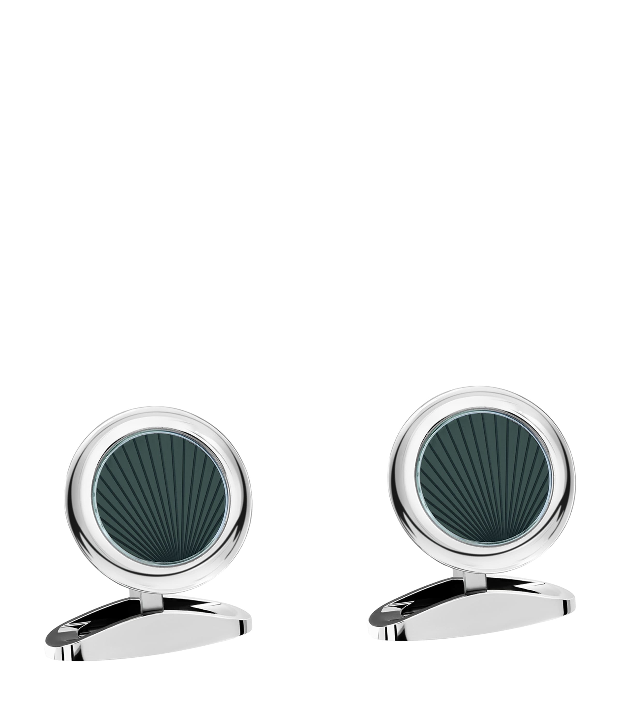 Stainless Steel L.U.C. Cufflinks GREEN Image 1