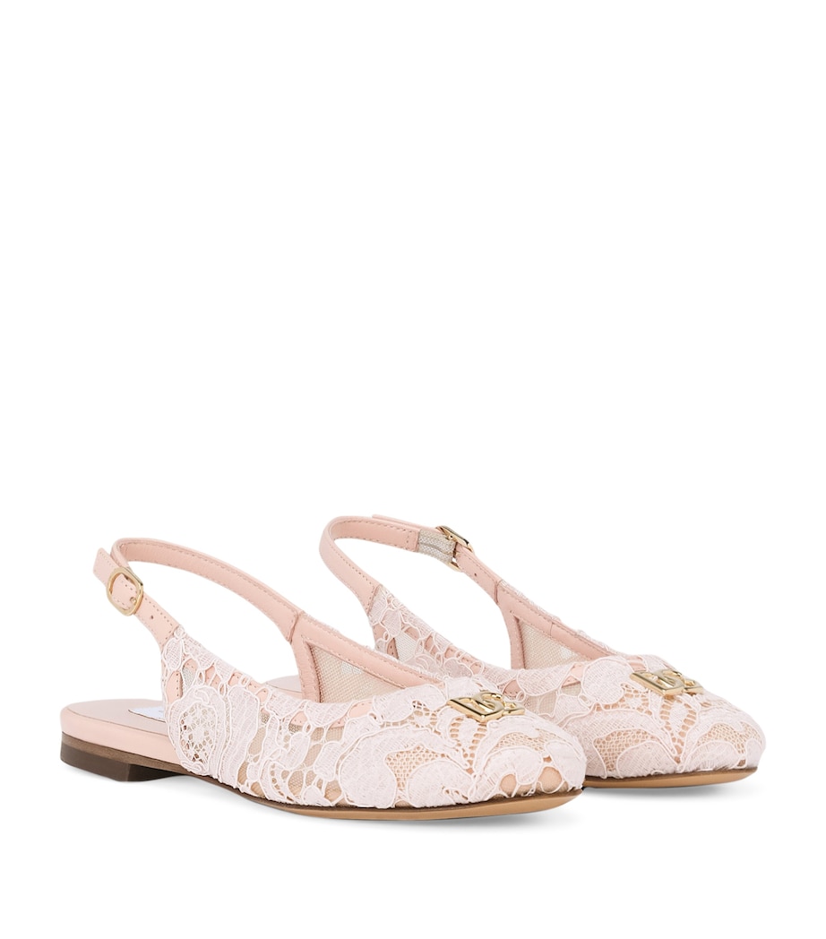 Lace DG Slingback Pumps 80403-PINK POWDER Image 4