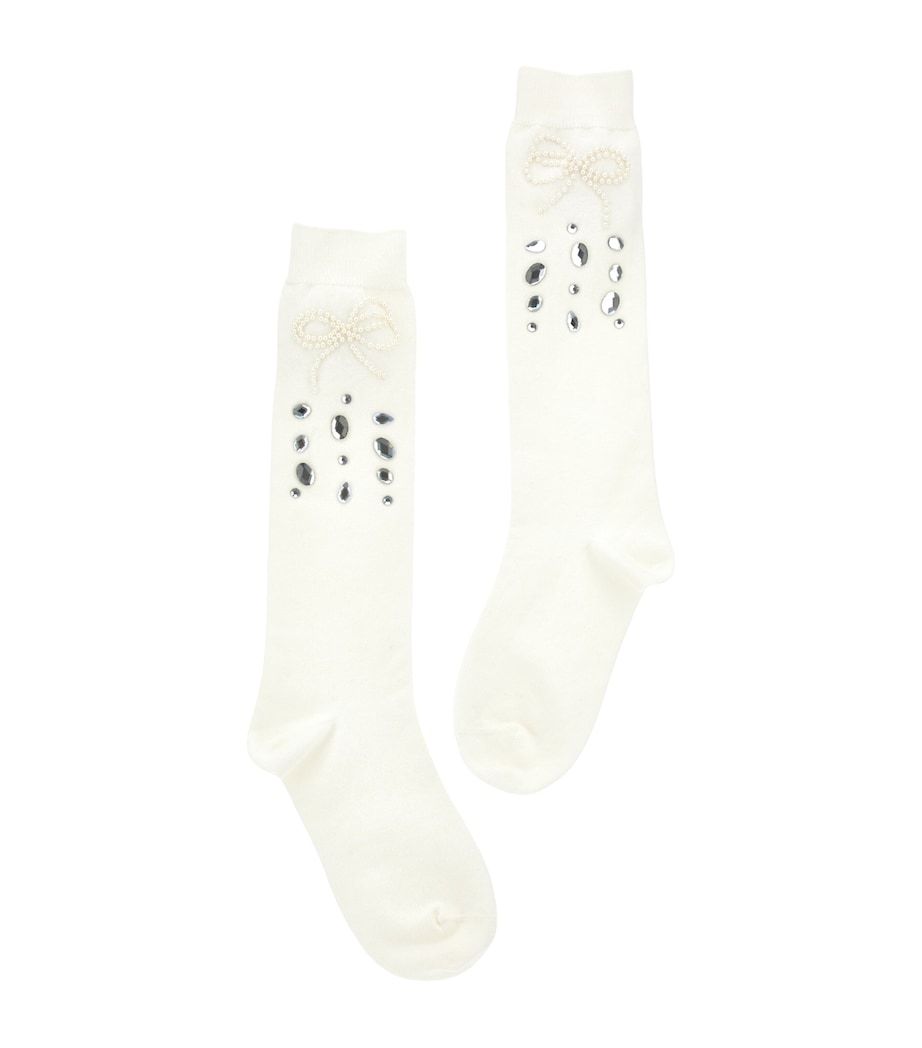 Rhinestone- and Bow-Embellished Socks PANNA Image 1