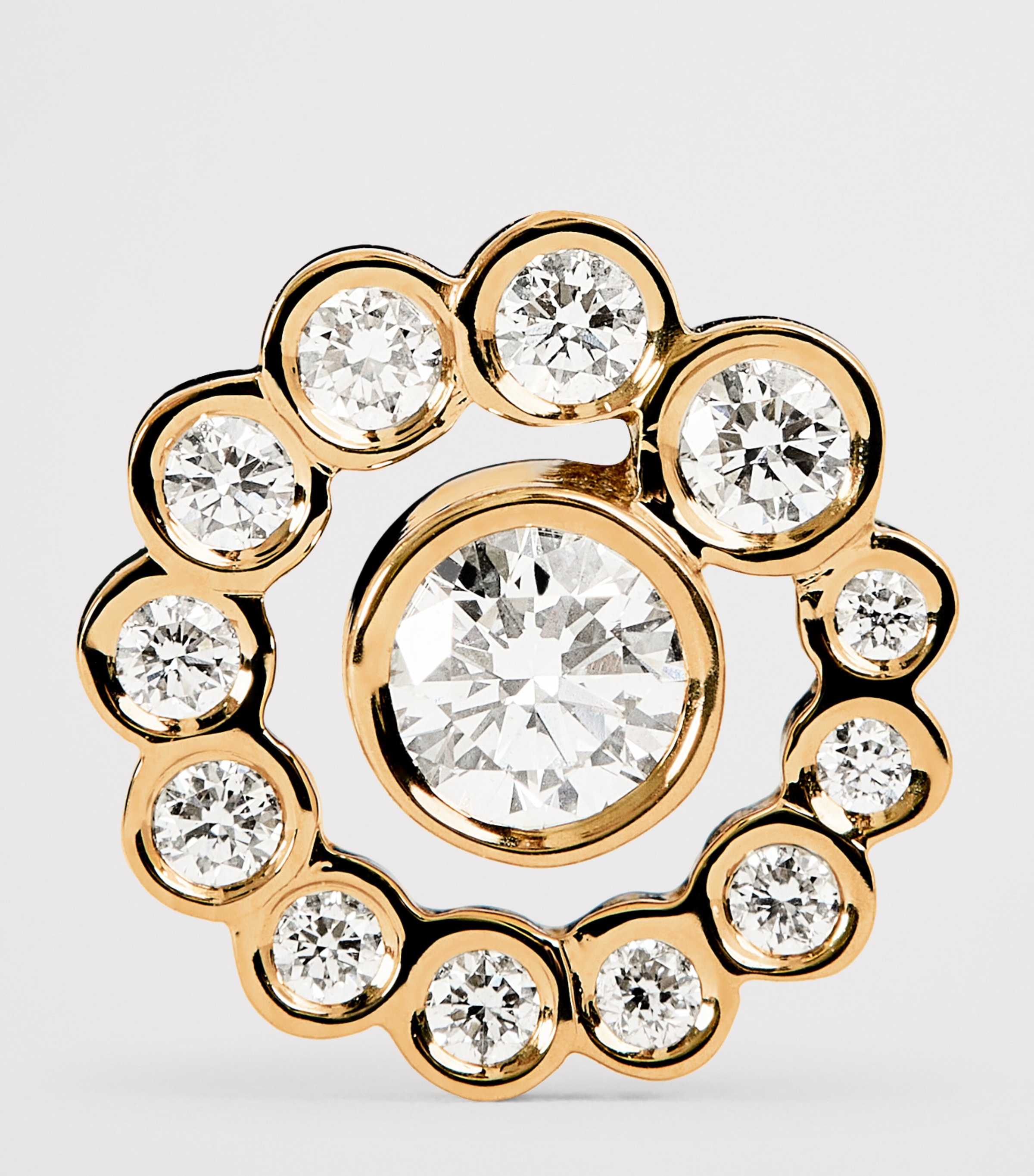 Yellow Gold and Diamond Soleil de Fleur Single Earring YELLOW GOLD Image 3