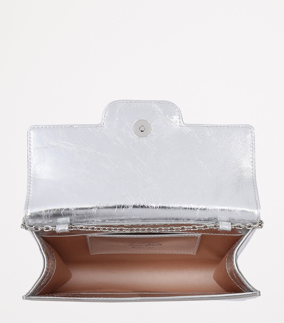 Roger Vivier Mini Leather Efflorescence Envelope Clutch Bag Silver Image 2