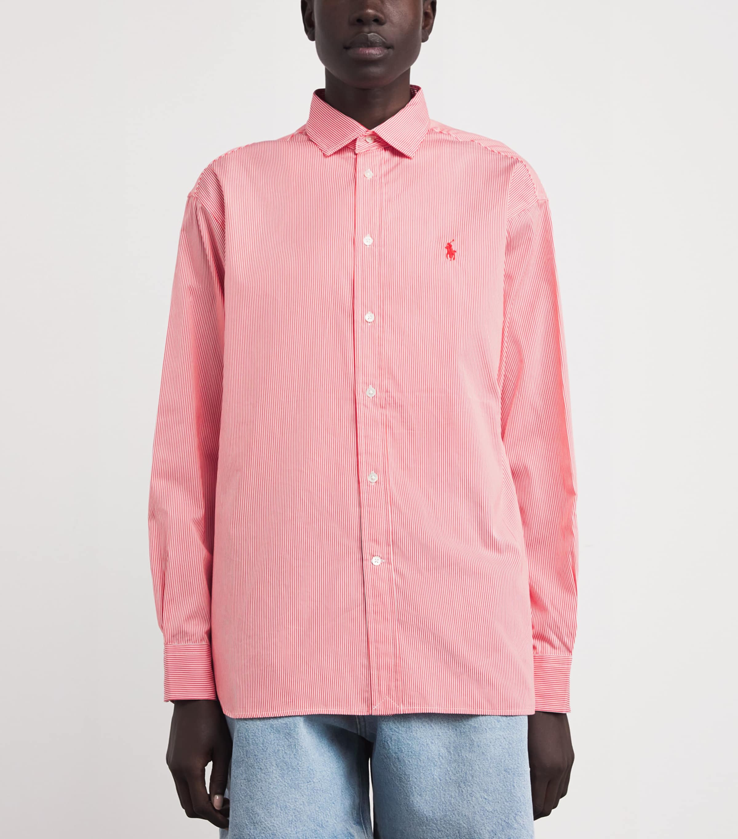 Stripe Polo Pony Shirt 2000A RED WHITE Image 3