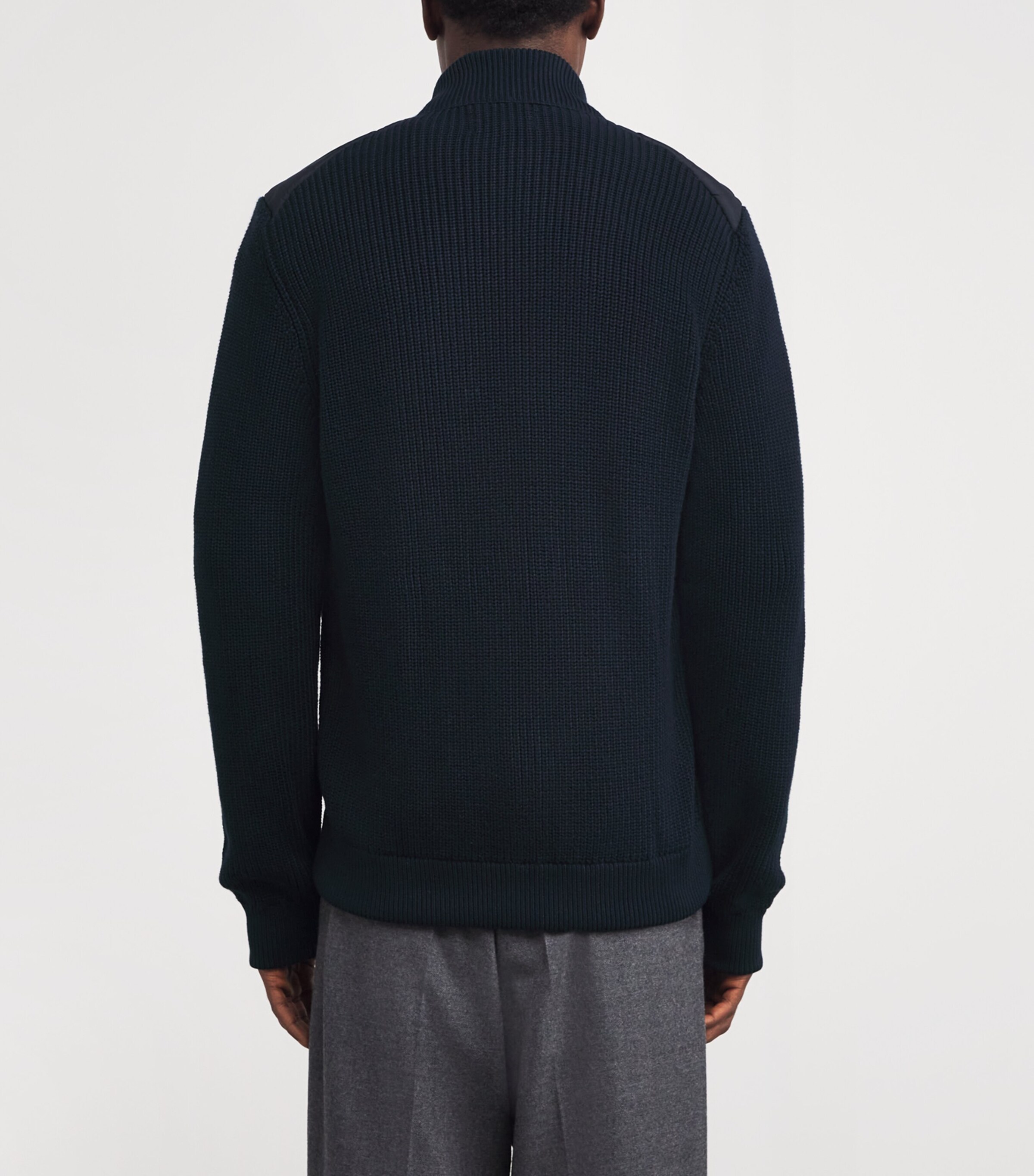Barbour Mens Knitted Quilted Newland Jacket Navy Image 4