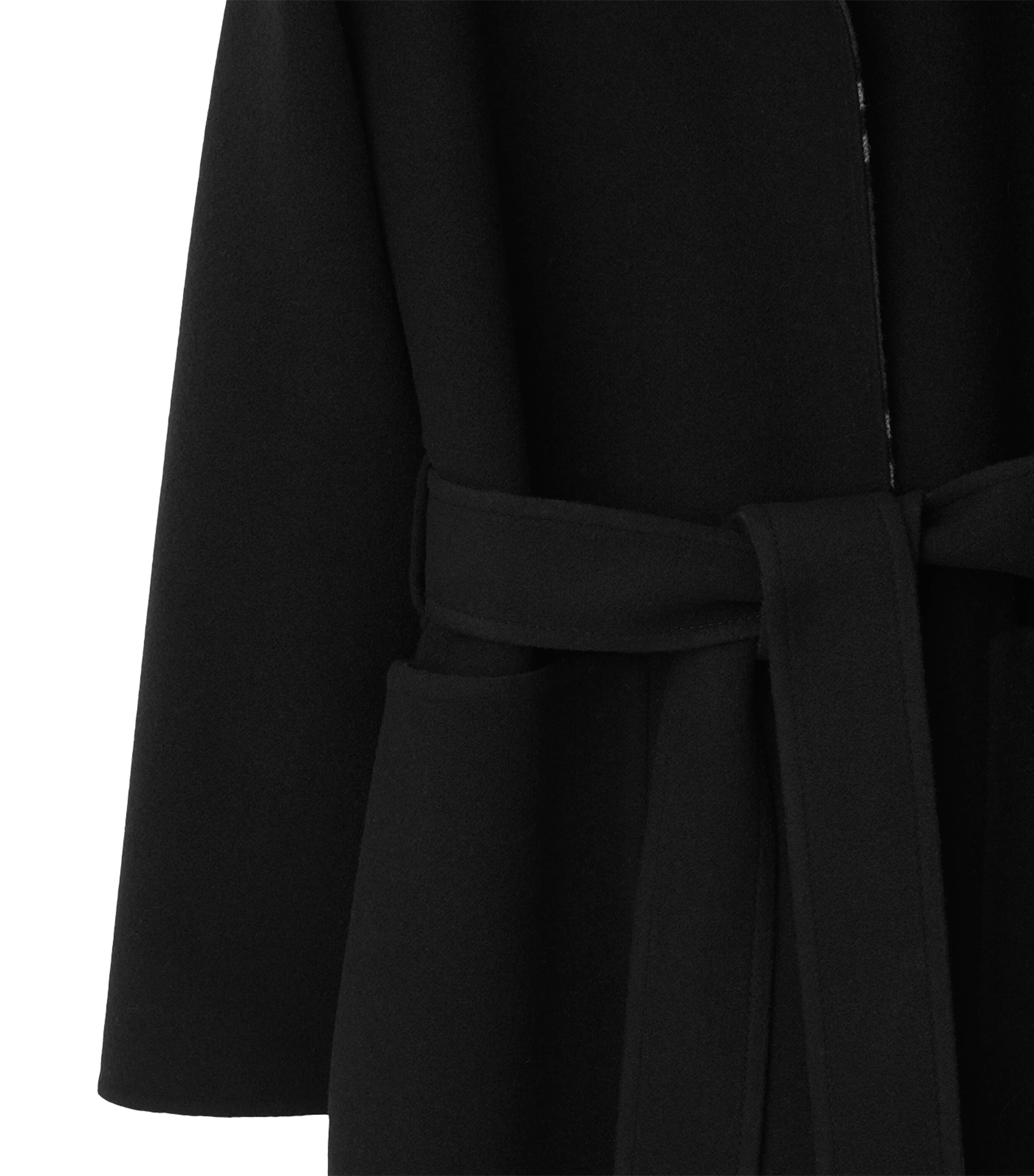 Wool Reversible Car Coat BLACK Image 7